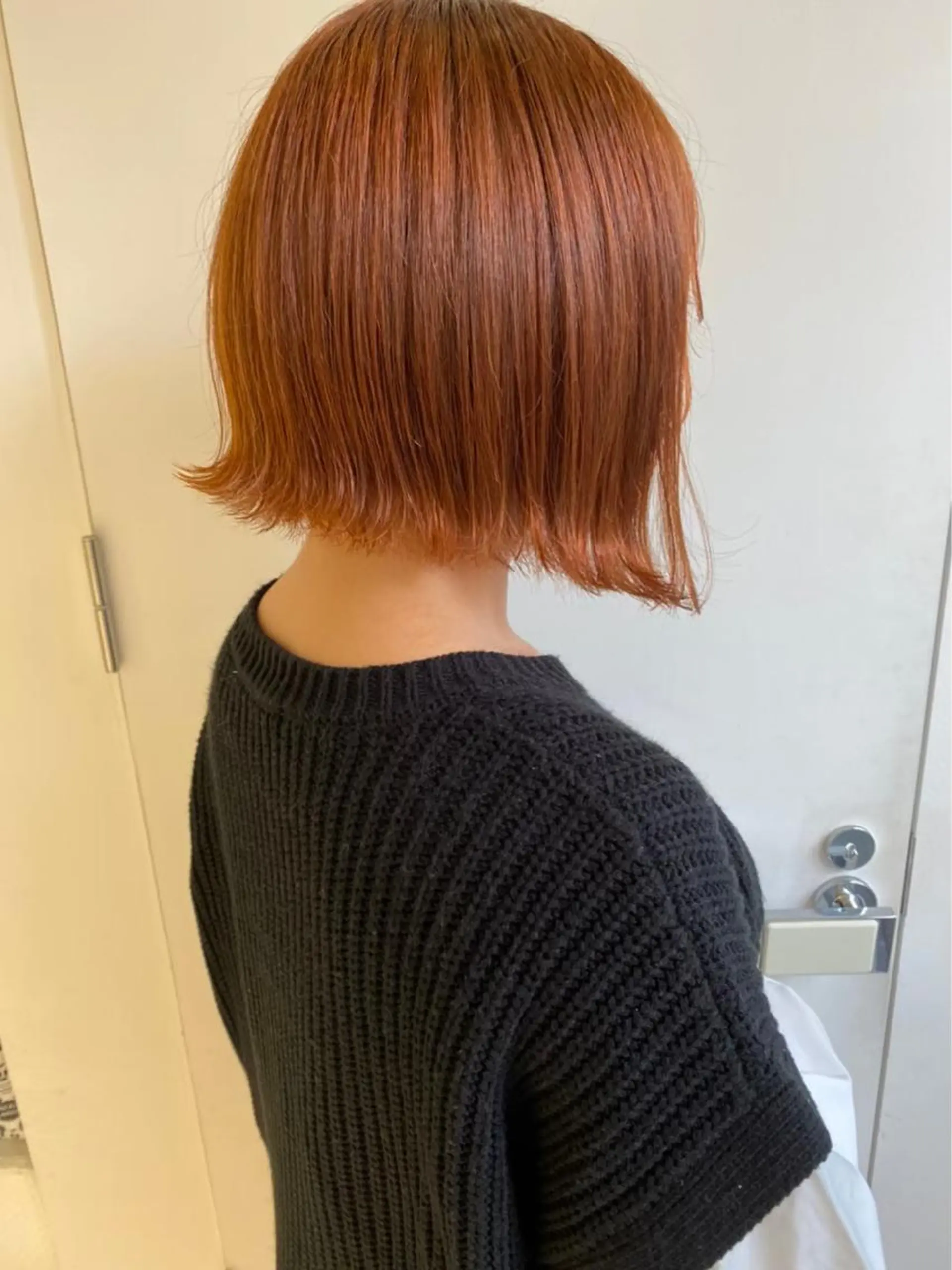 ミディアム カラー ヘアアレンジ ベージュカラー オレンジ オレンジベージュ ボブ 外ハネヘア GO TODAY SHAiRE SALON岡山所属・Sana/ 耳ツボ/インナーのヘアスタイル