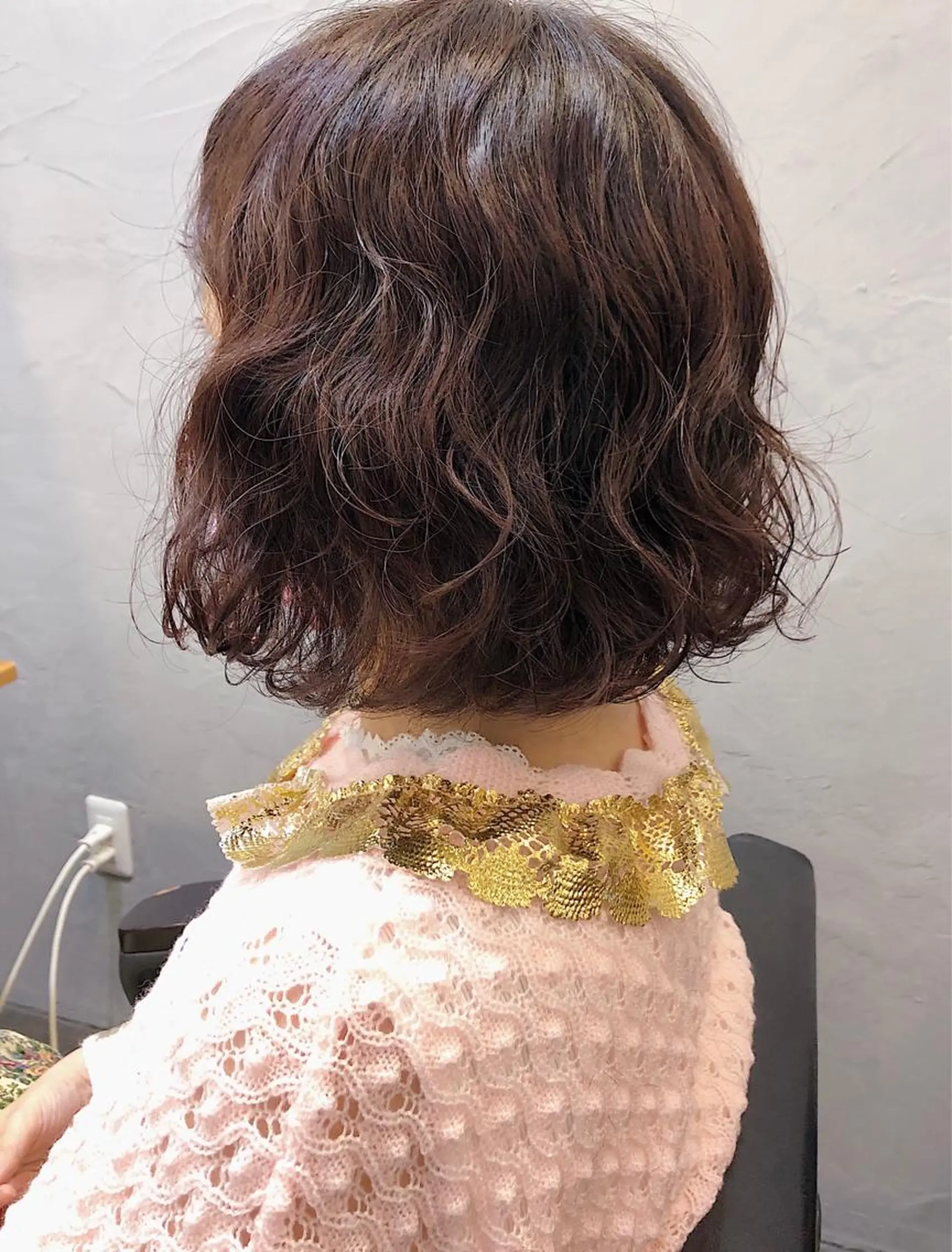 ミディアム カラー パーマ 長井 美佳のヘアスタイル