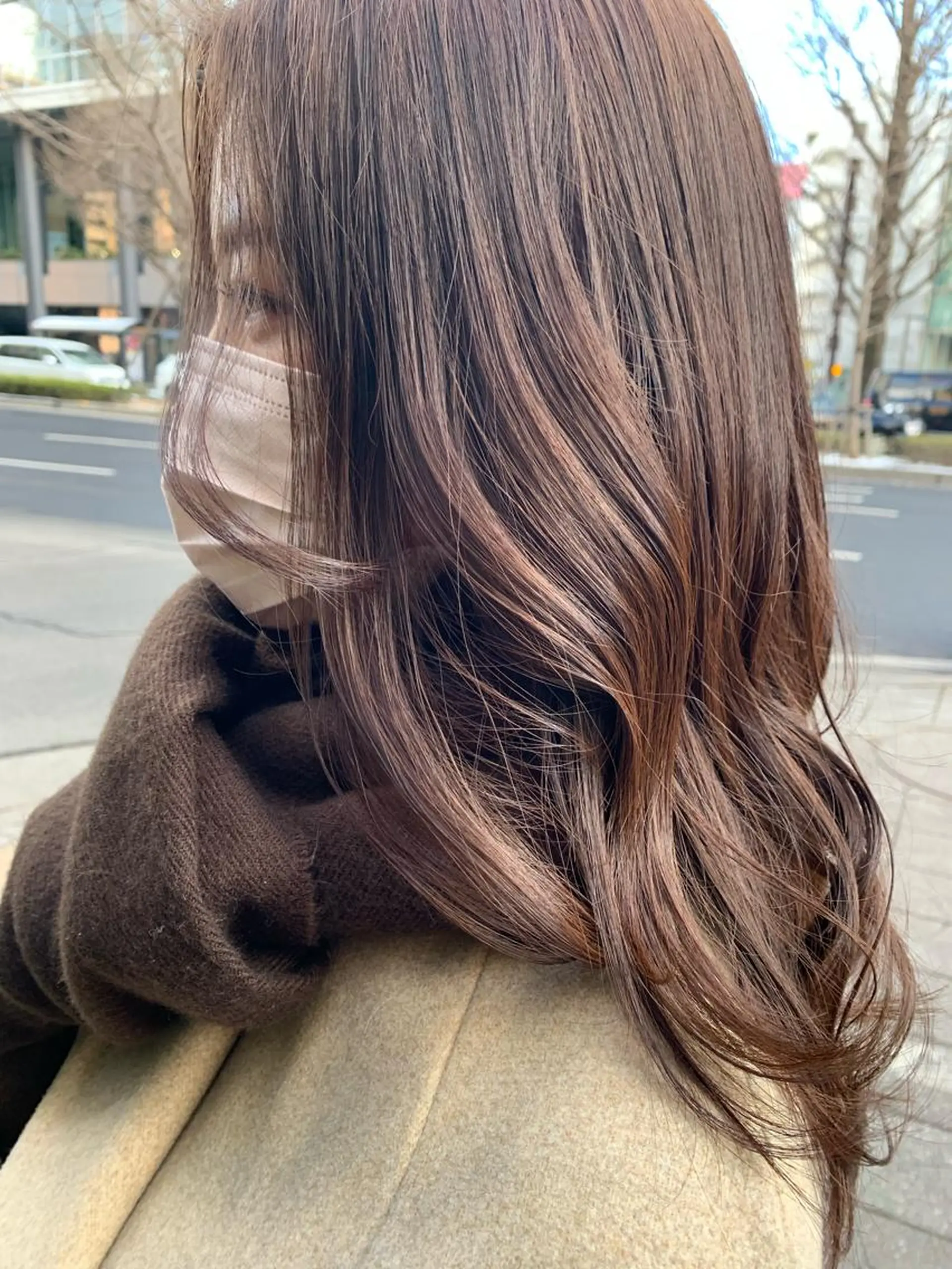 カラー ベージュカラー ブラウンカラー Rina🪄 韓国風レイヤーcutのヘアスタイル