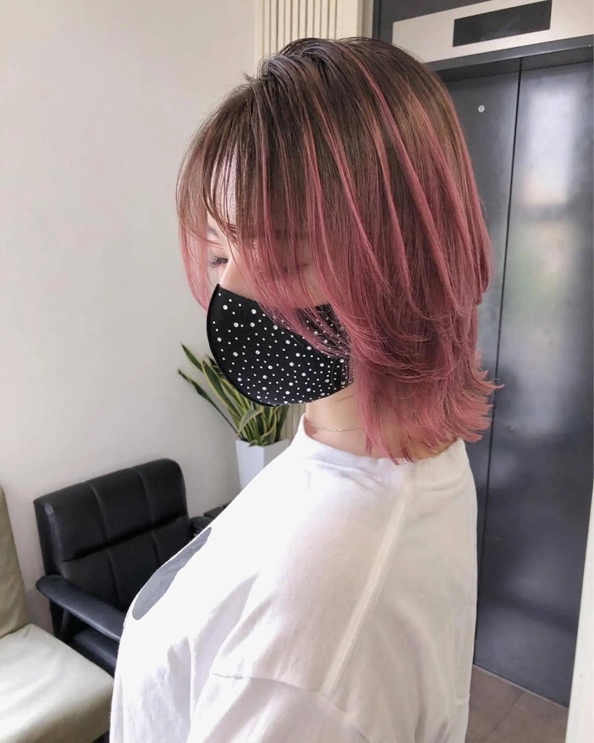 ミディアム カラー mimiiy梅田 中崎町ハイトーンのヘアスタイル