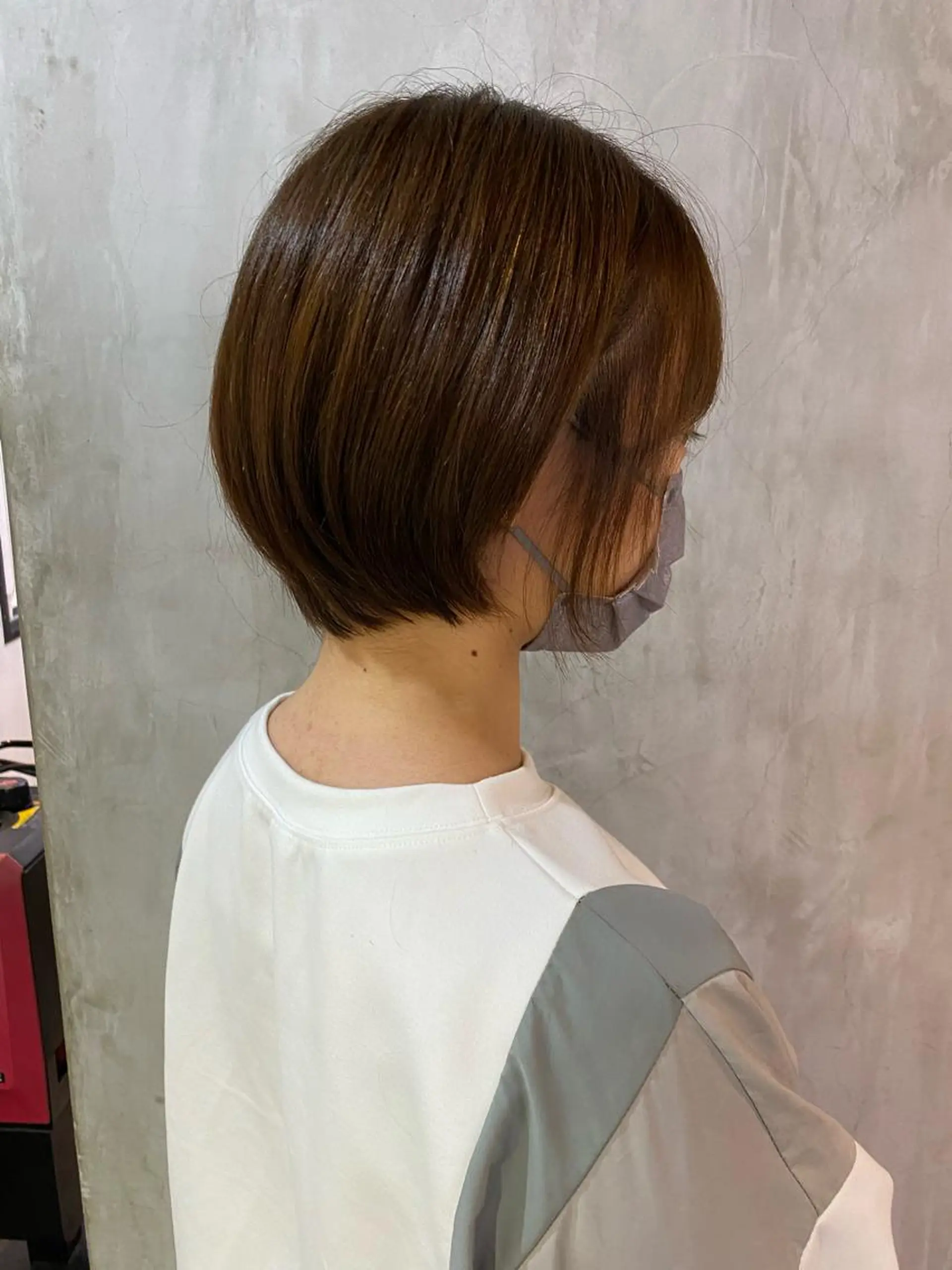 ショート カラー 切りっぱなしボブ/ デザインカラー店長のヘアスタイル