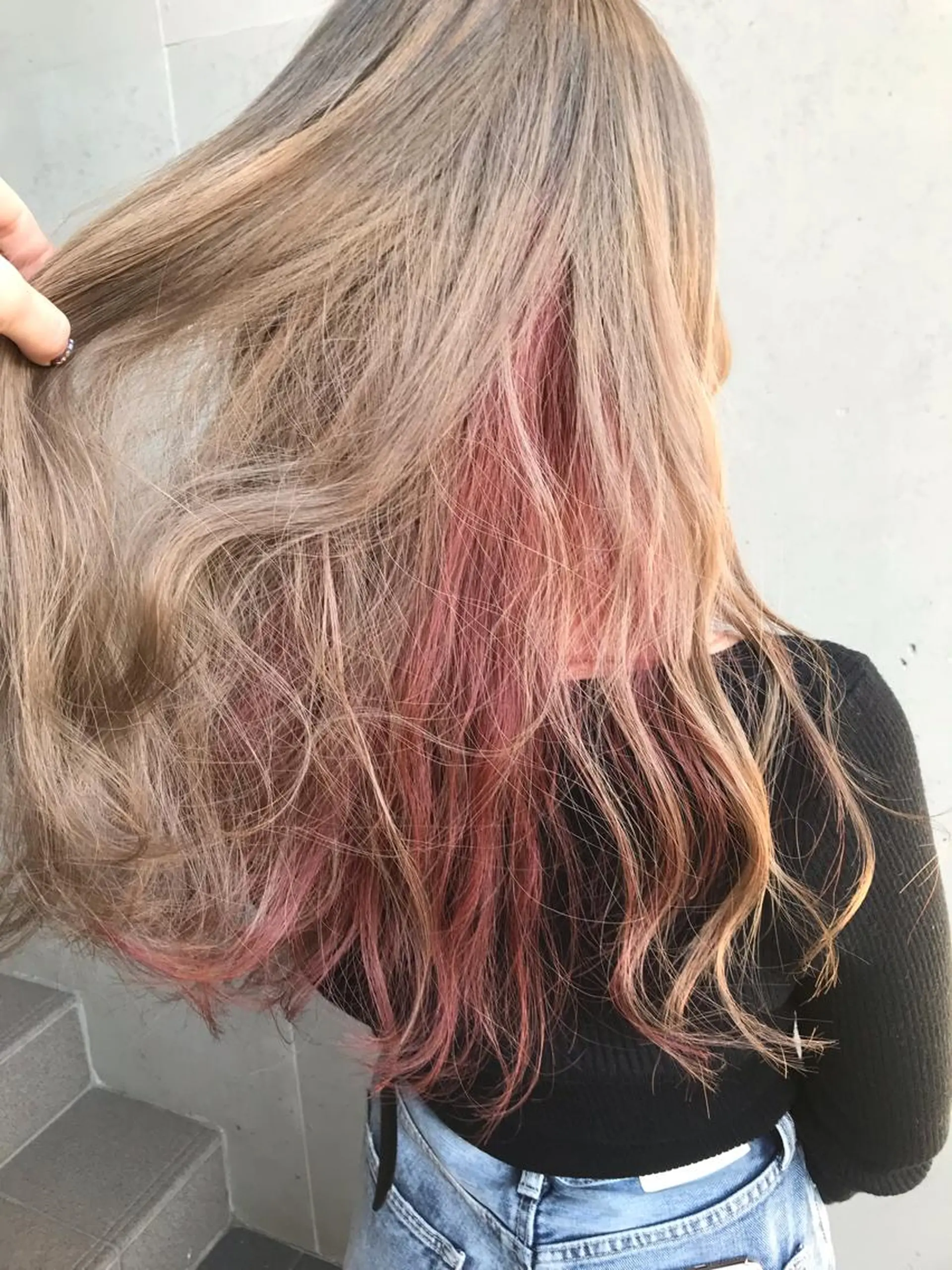 ロング カラー ピンクカラー 一ノ瀬 蘭のヘアスタイル