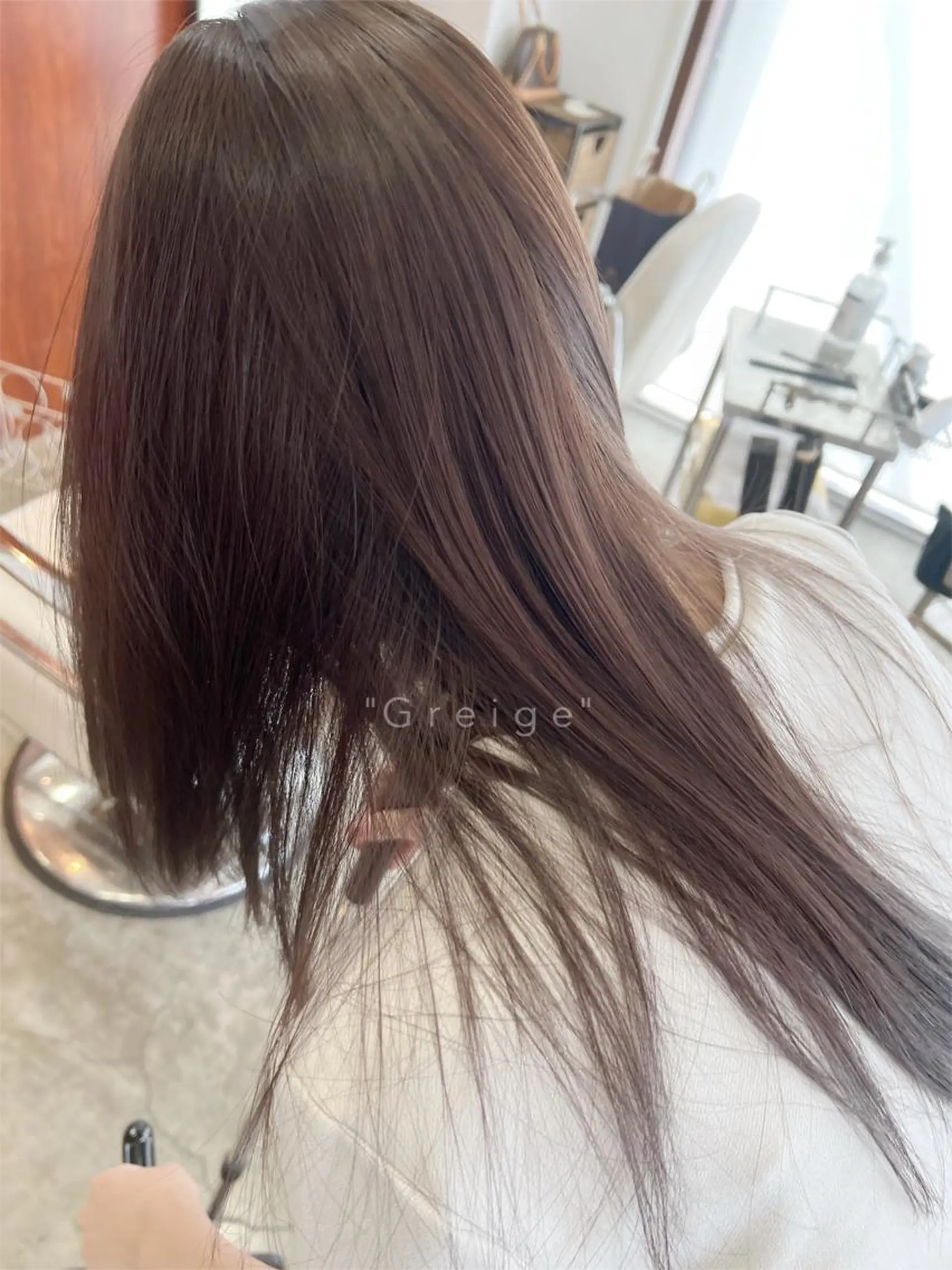 ロング カラー グレージュ カット ヘアカラー トリートメント 山中 優 🎨大人艶colorのヘアスタイル