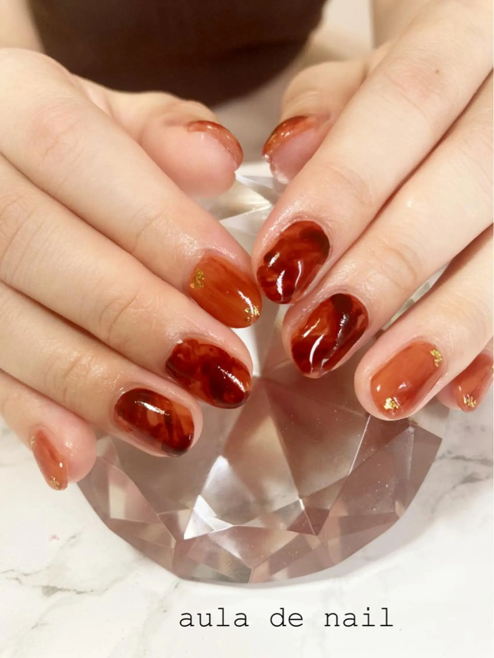 ネイル べっ甲ネイル ハンドネイル auladenail アウラデネイルのネイルデザイン