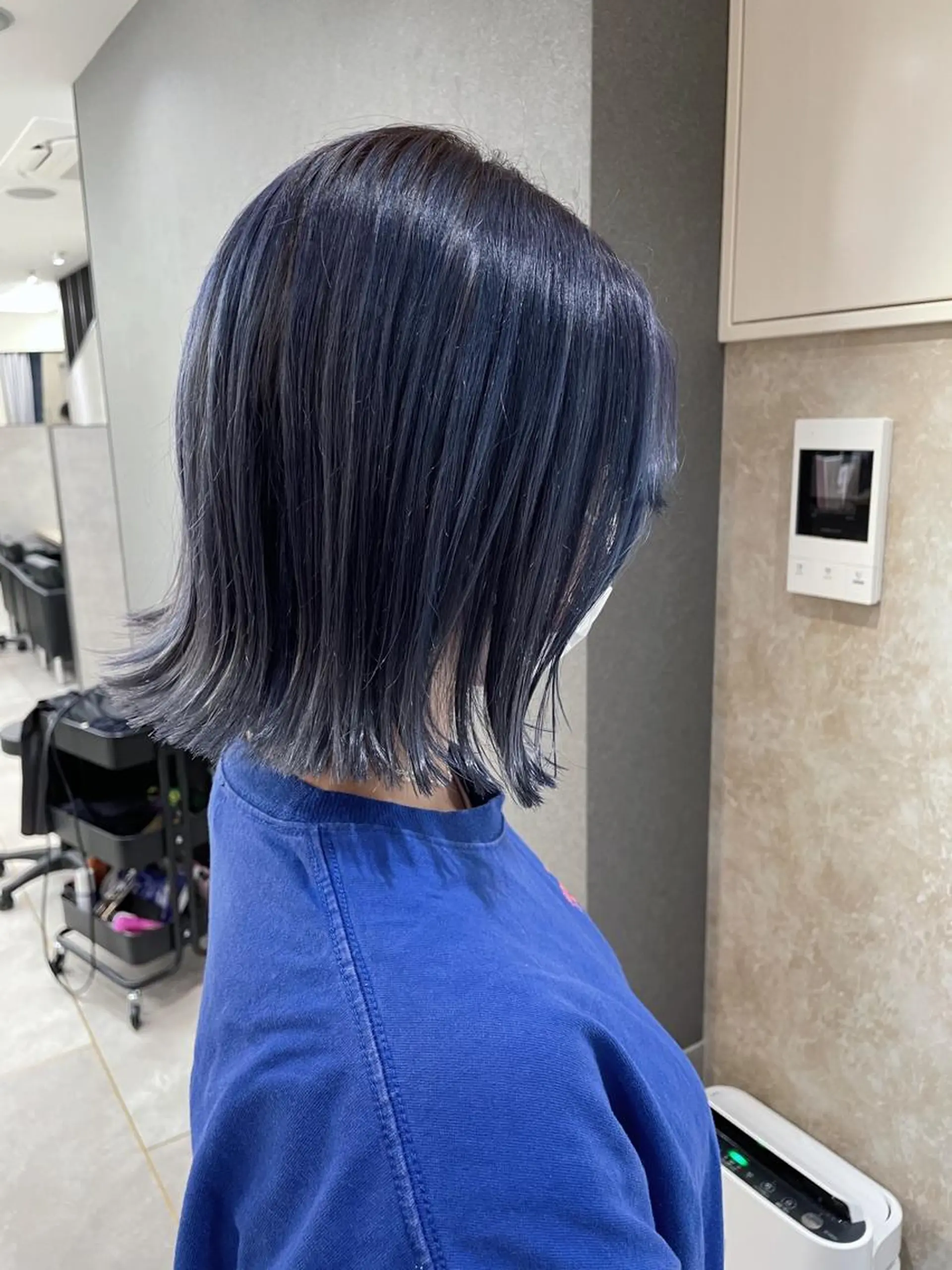 ショート カラー ブルーカラー ブルーバイオレット バイオレットカラー _WHITE 天神店 YUMEKA🐻のヘアスタイル