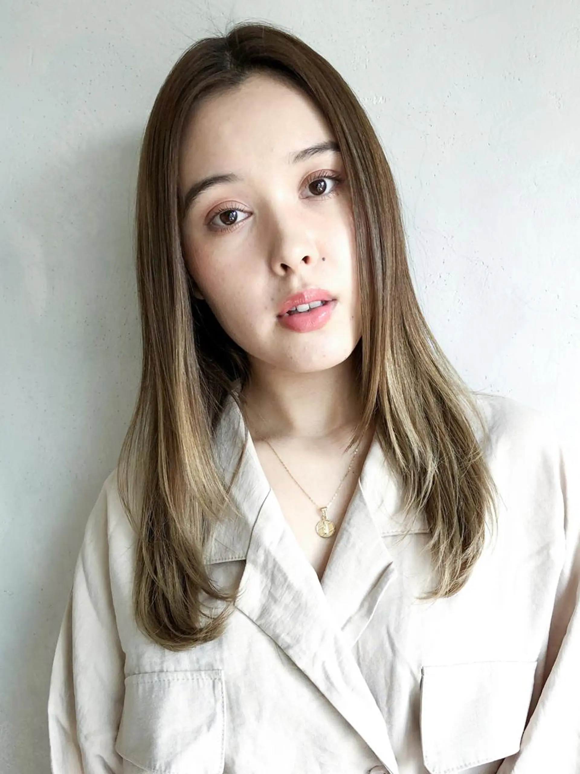 ロング カラー パーマ ヘアアレンジ ベージュカラー ミルクティーベージュ ロング ITbyALBUM 中野店のヘアスタイル