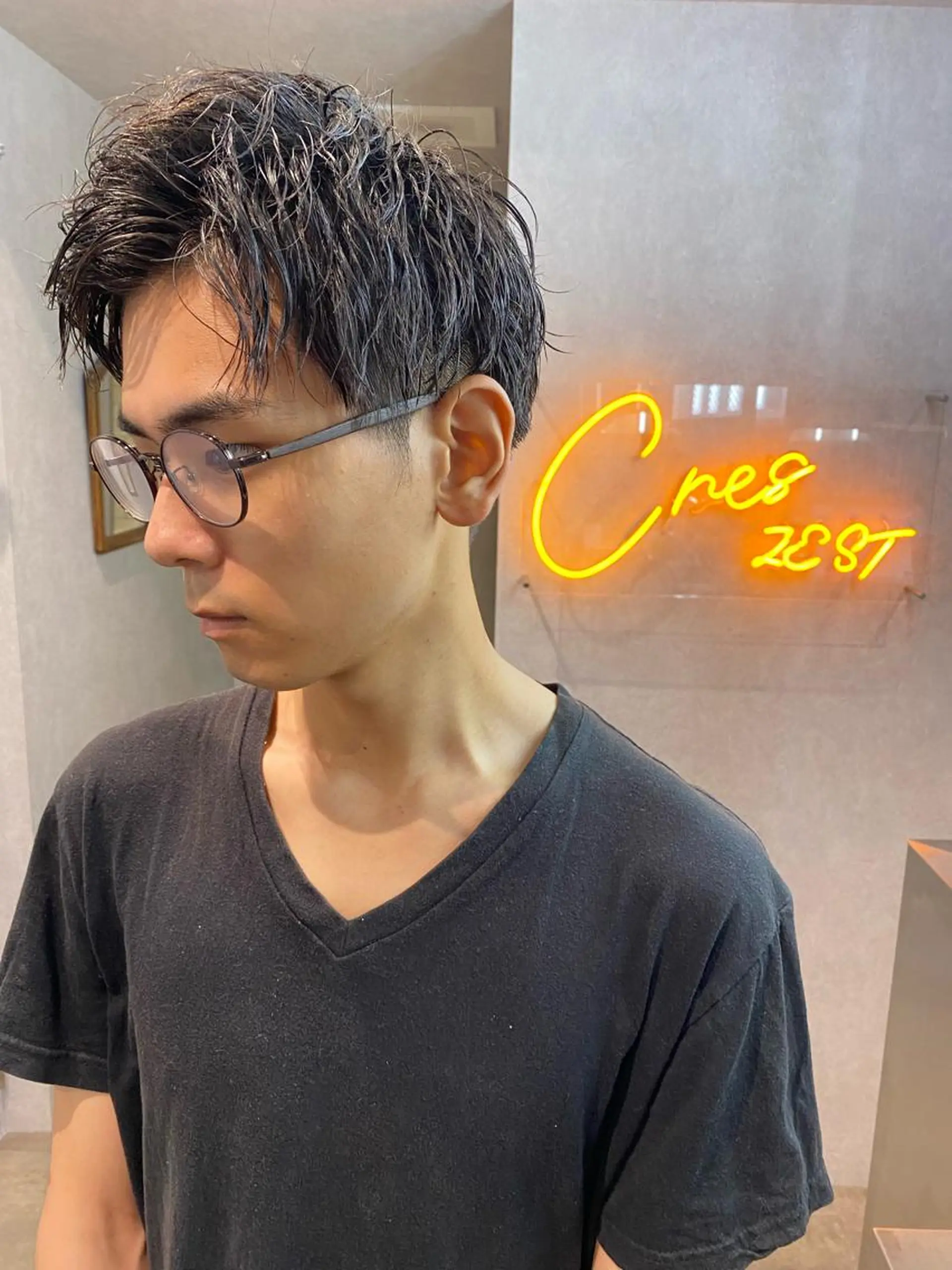 ミディアム パーマ ヘアアレンジ メンズ XENA表参道 MIKUのヘアスタイル