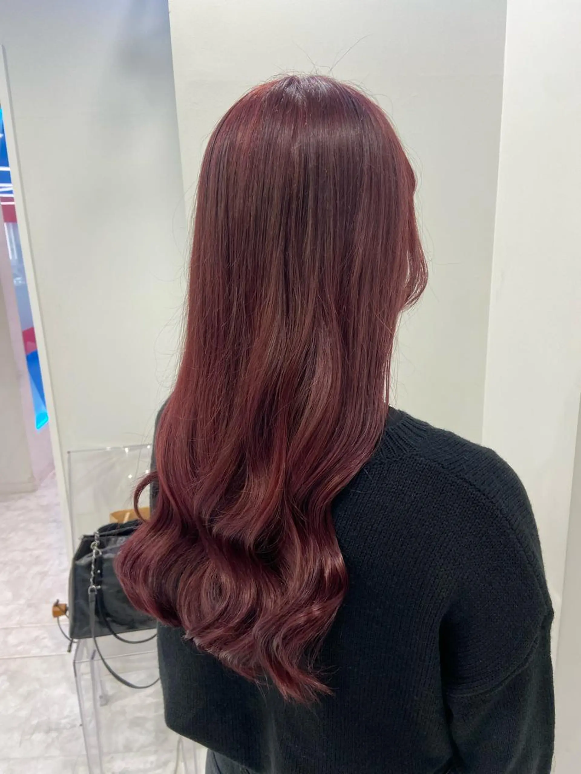 ロング カラー ワインレッド 🍒KAHOのヘアスタイル