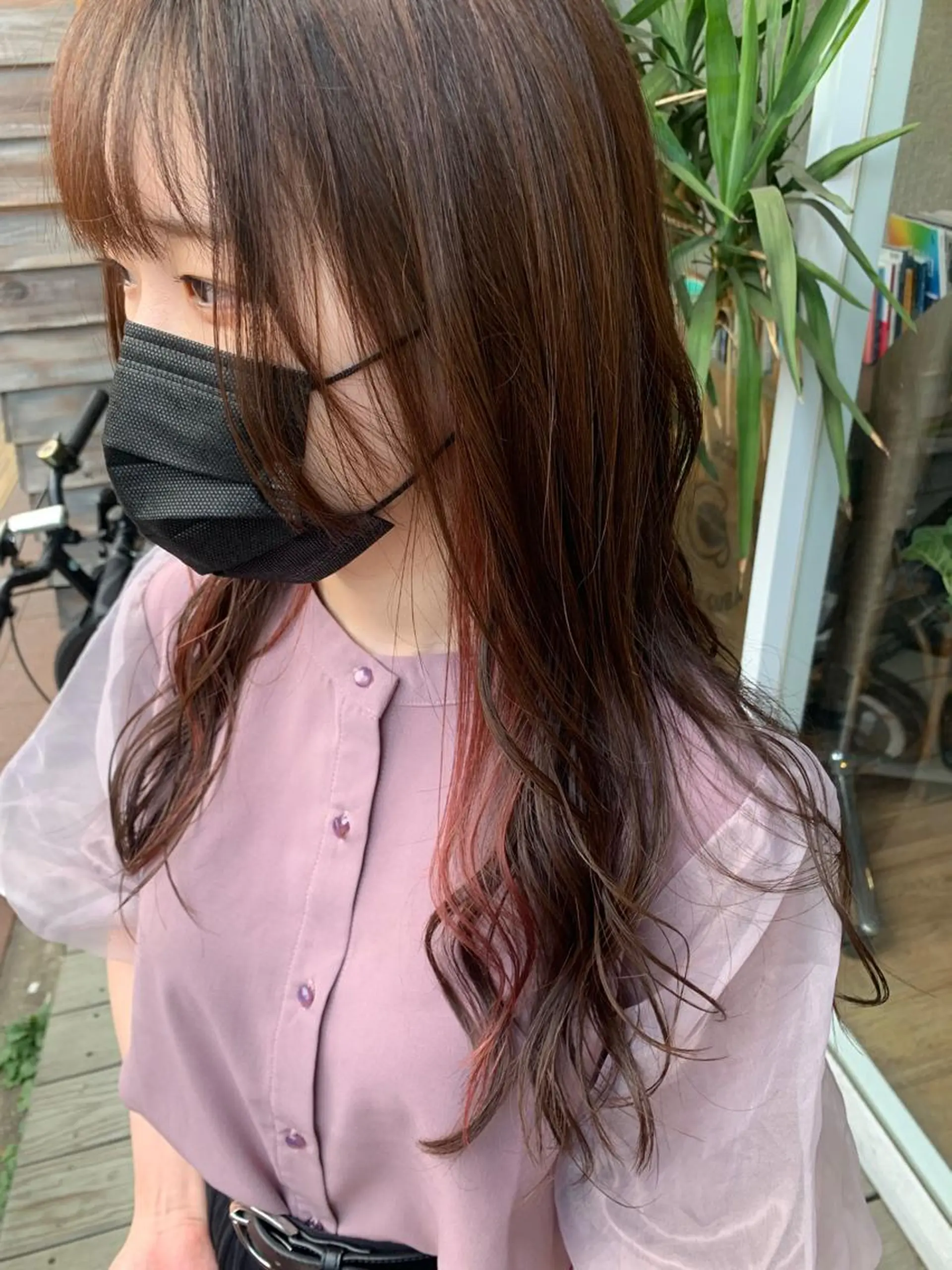 ロング カラー ヘアカラー あべ ゆうかのヘアスタイル