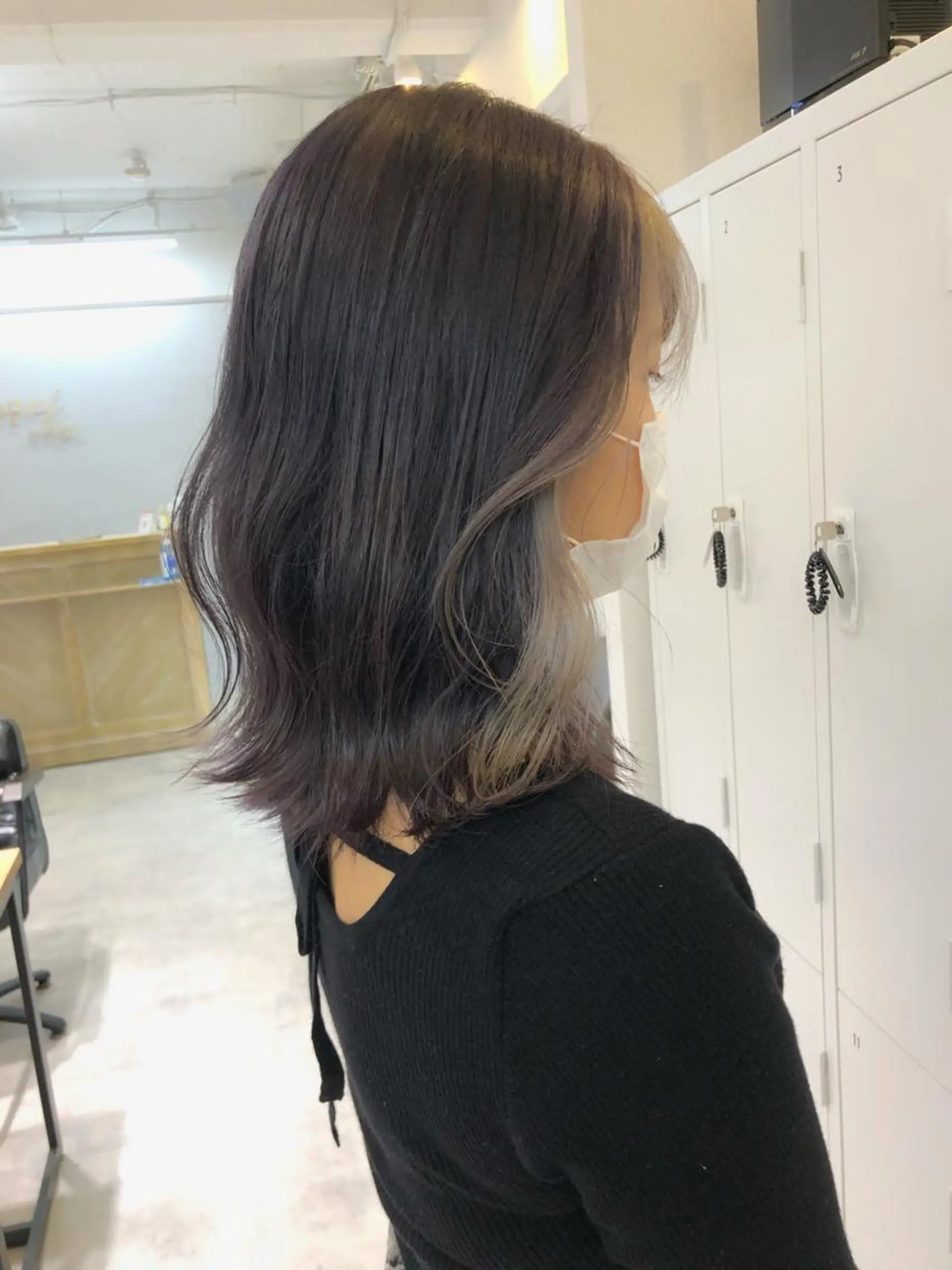 ミディアム カラー ミストバング  フェイスフレーミング ヘアカラー 山崎 俊介のヘアスタイル