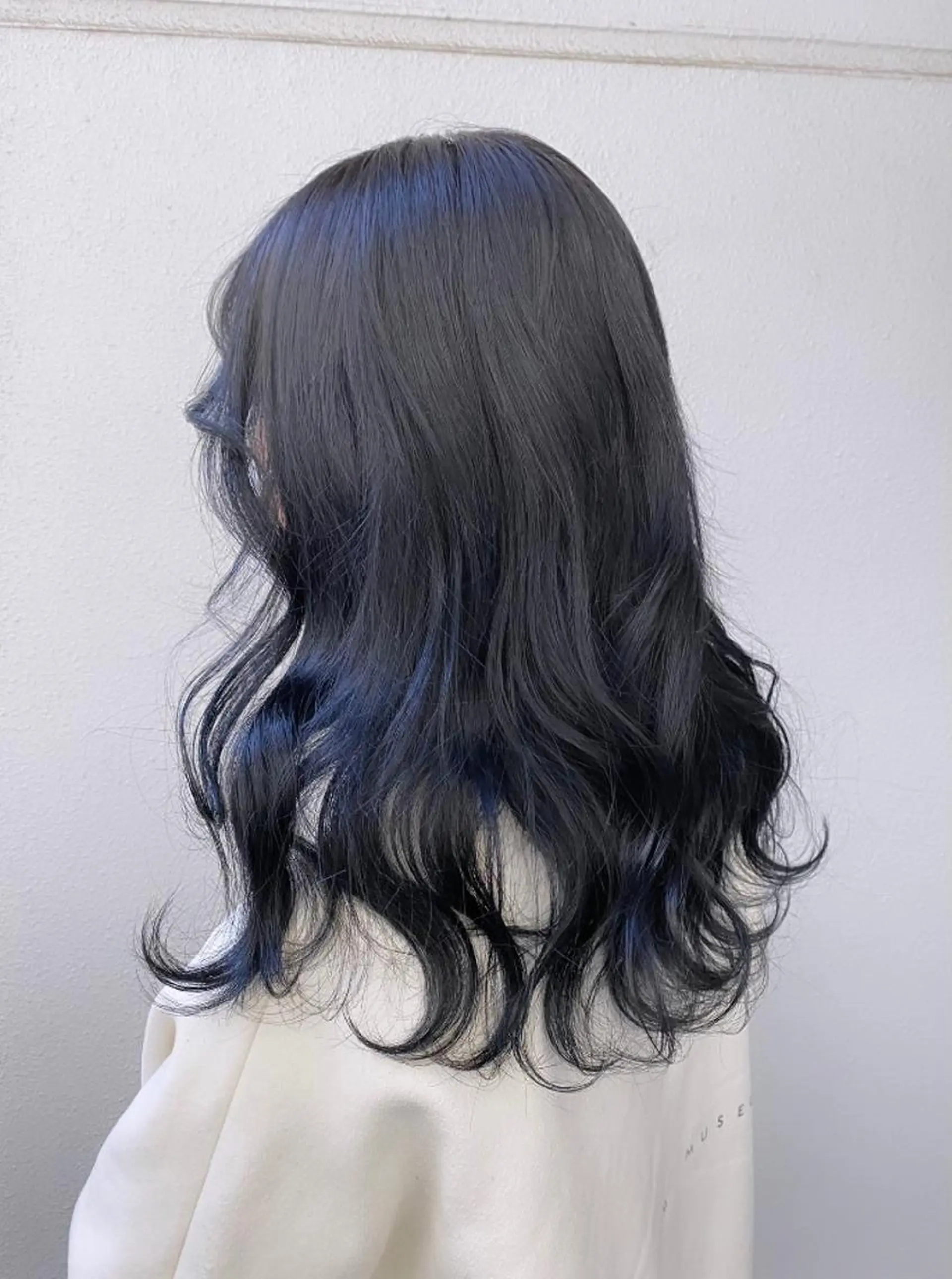 ロング カラー 黒髪 ブルーカラー ブルーブラック 遠藤沙也加 /レイヤーカットのヘアスタイル