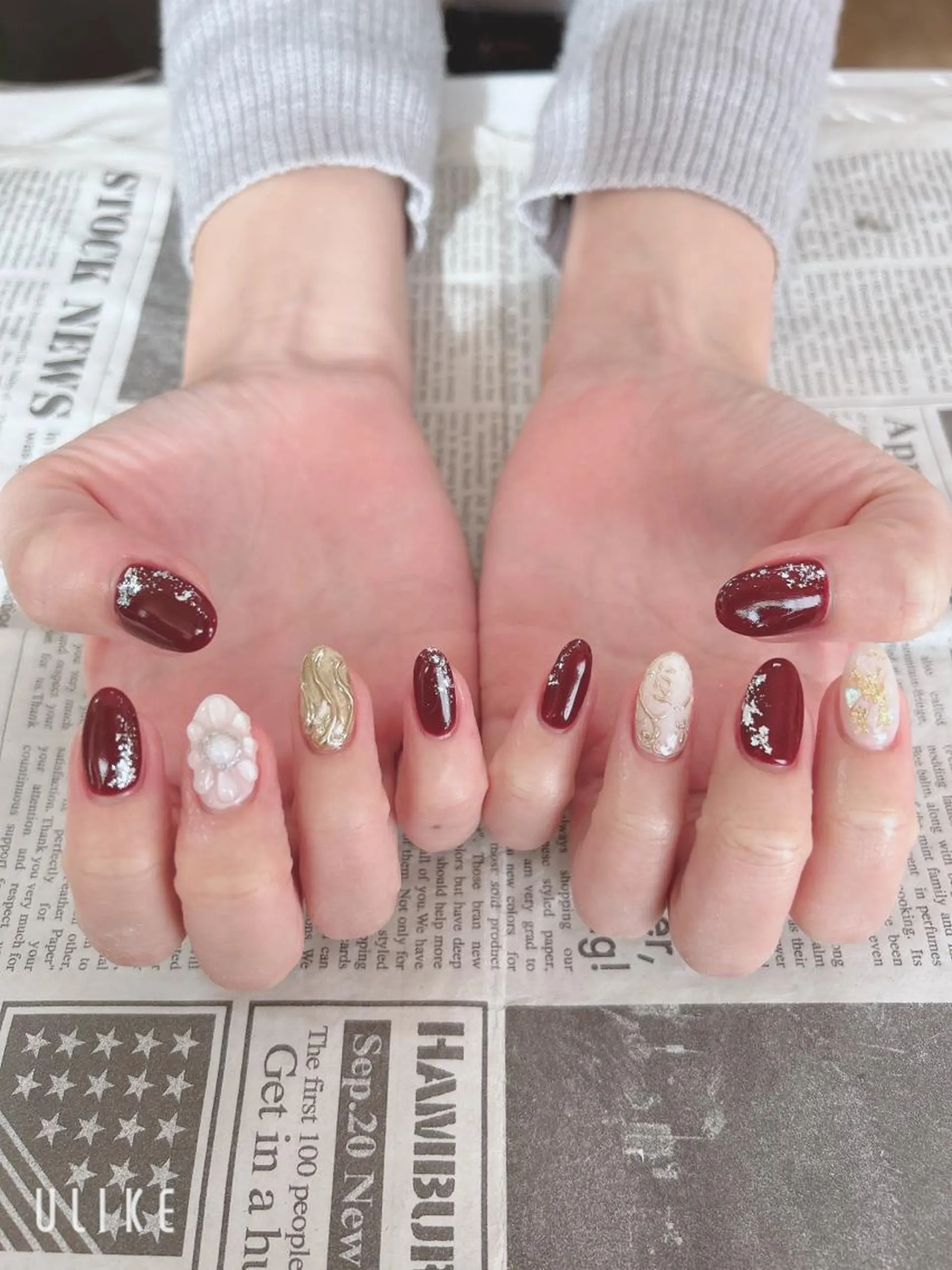 ネイル フラワーネイル ぷっくりネイル ハンドネイル ハンドケア 森山 舞のネイルデザイン