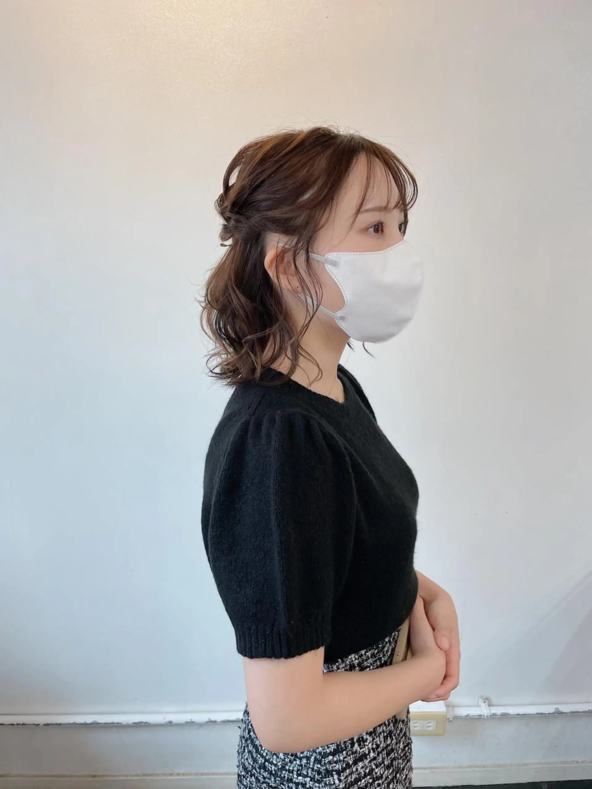 ミディアム ヘアアレンジ ハーフアップ ヘアセット h a k u 大倉 卓人のヘアスタイル