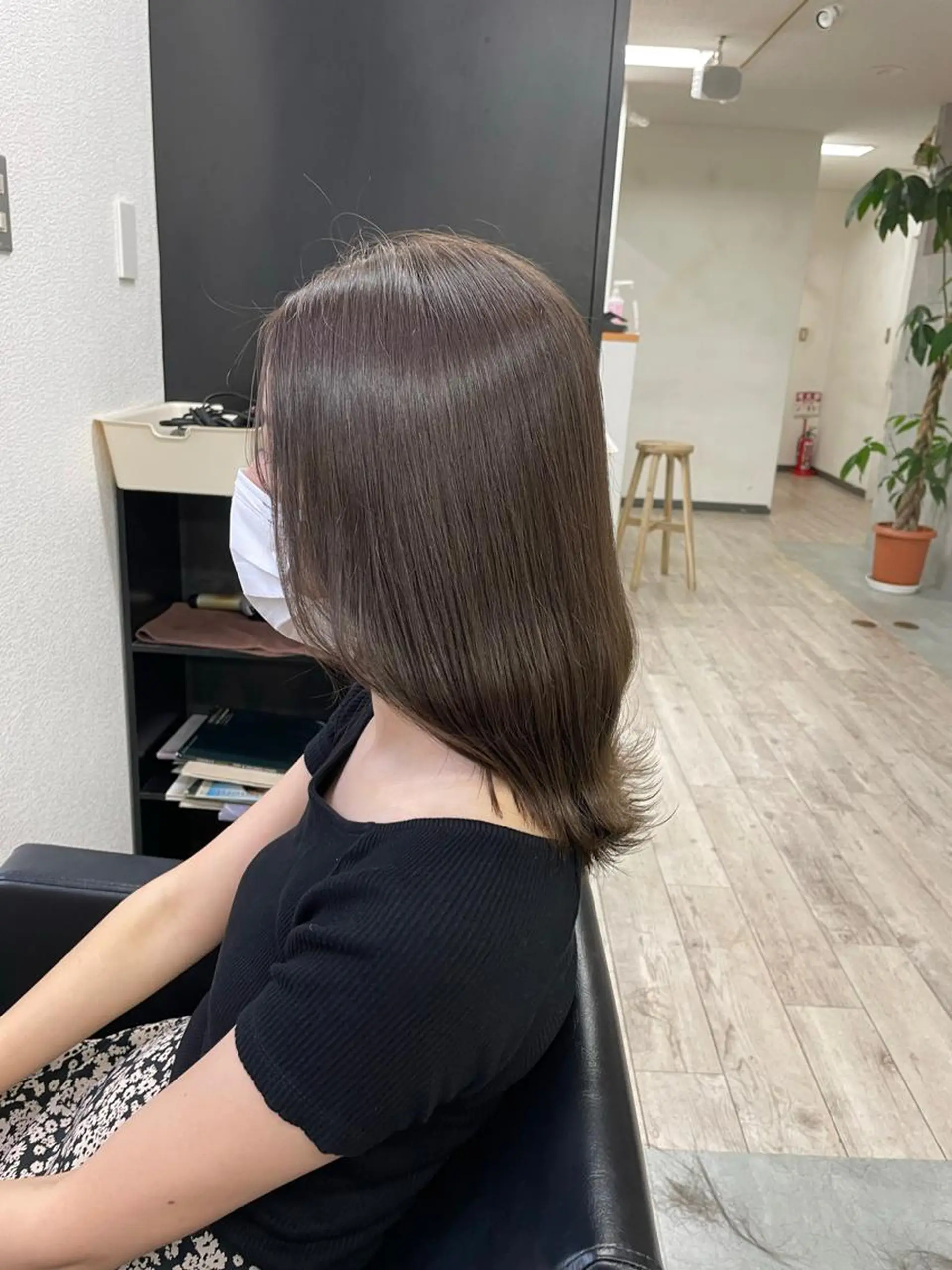 ミディアム ボブ 顔周りカット ハイライト 髪質改善 韓国風ヘア 新宿/韓国レイヤー/ 髪質改善/佐藤航のヘアスタイル