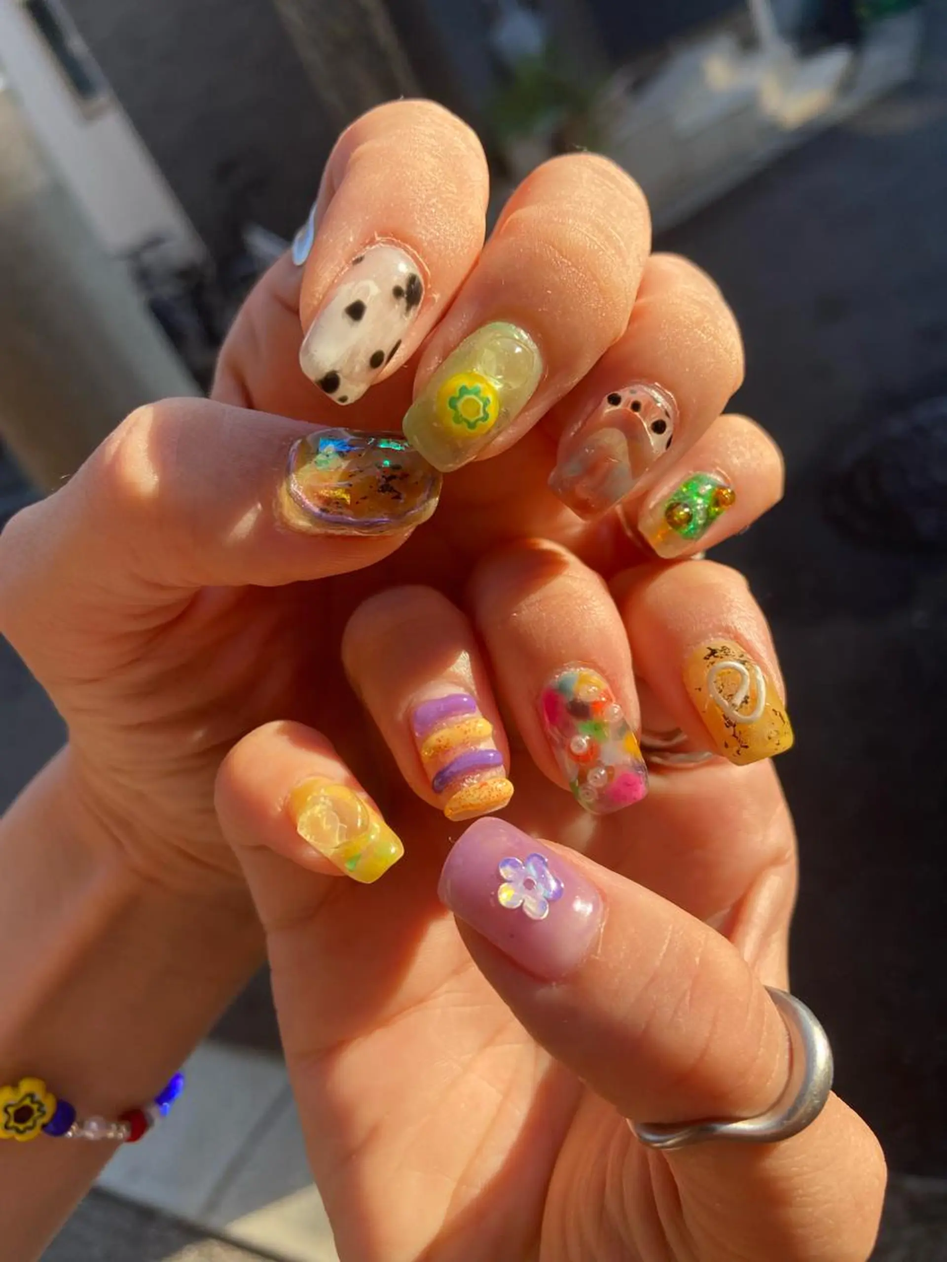 ネイル アートネイル オーロラネイル クリアネイル 韓国ネイル ニュアンスネイル . unffのネイルデザイン