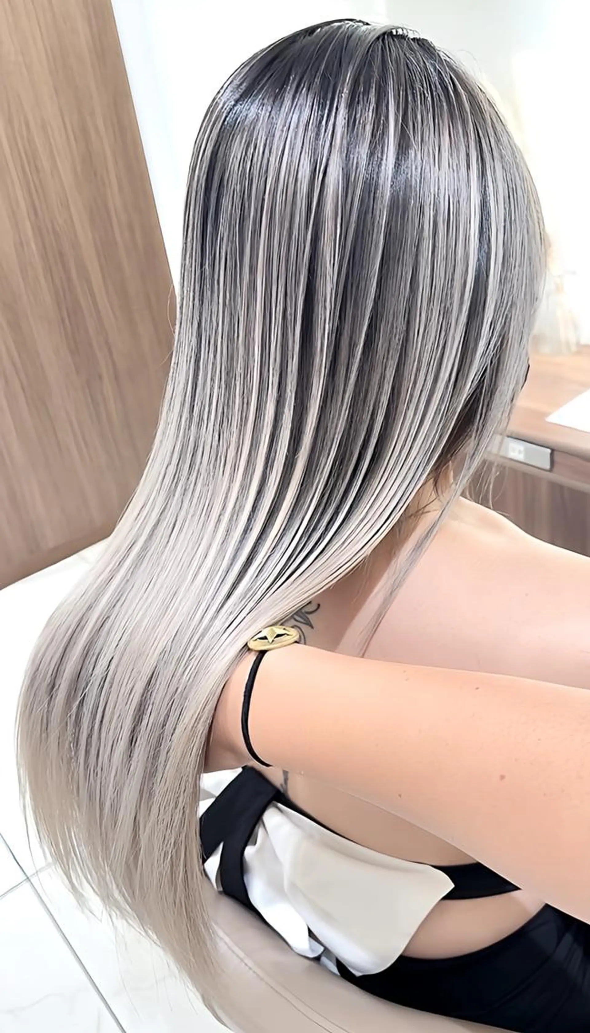 セミロング カラー 髪質改善 ヘアカラー トリートメント ＡＳＨ 大宮のヘアスタイル