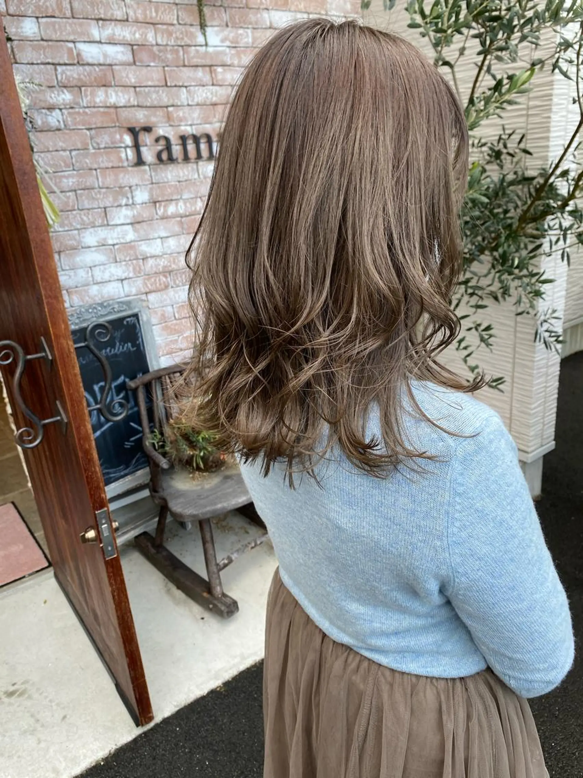 ミディアム カラー ベージュカラー ブリーチ オレンジ 【浜松・豊橋】 ニシモトのヘアスタイル