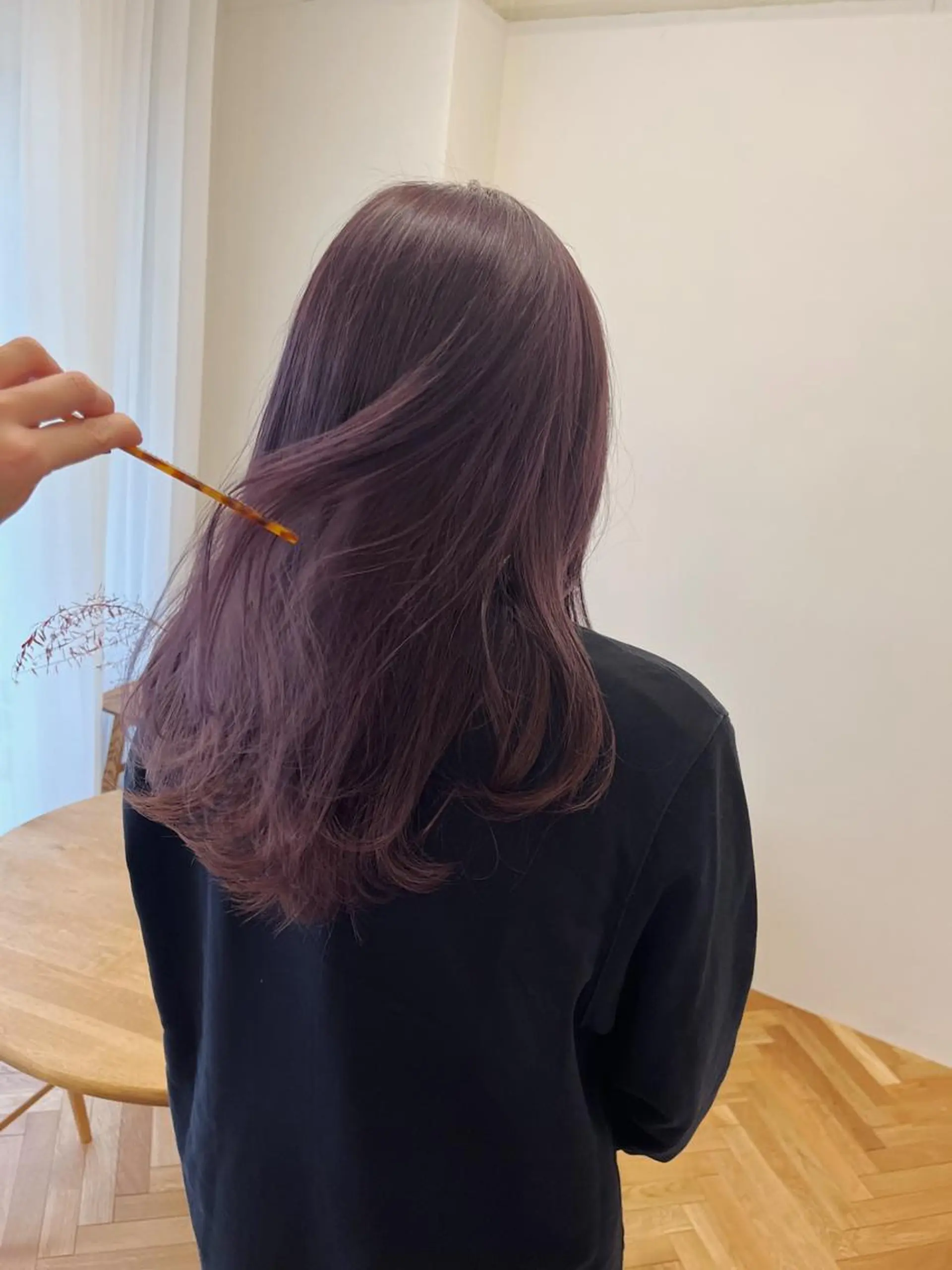 セミロング カラー ヘアアレンジ パープルカラー ヘアカラー 西山 紗耶香🪽 透明感カラー/ボブのヘアスタイル
