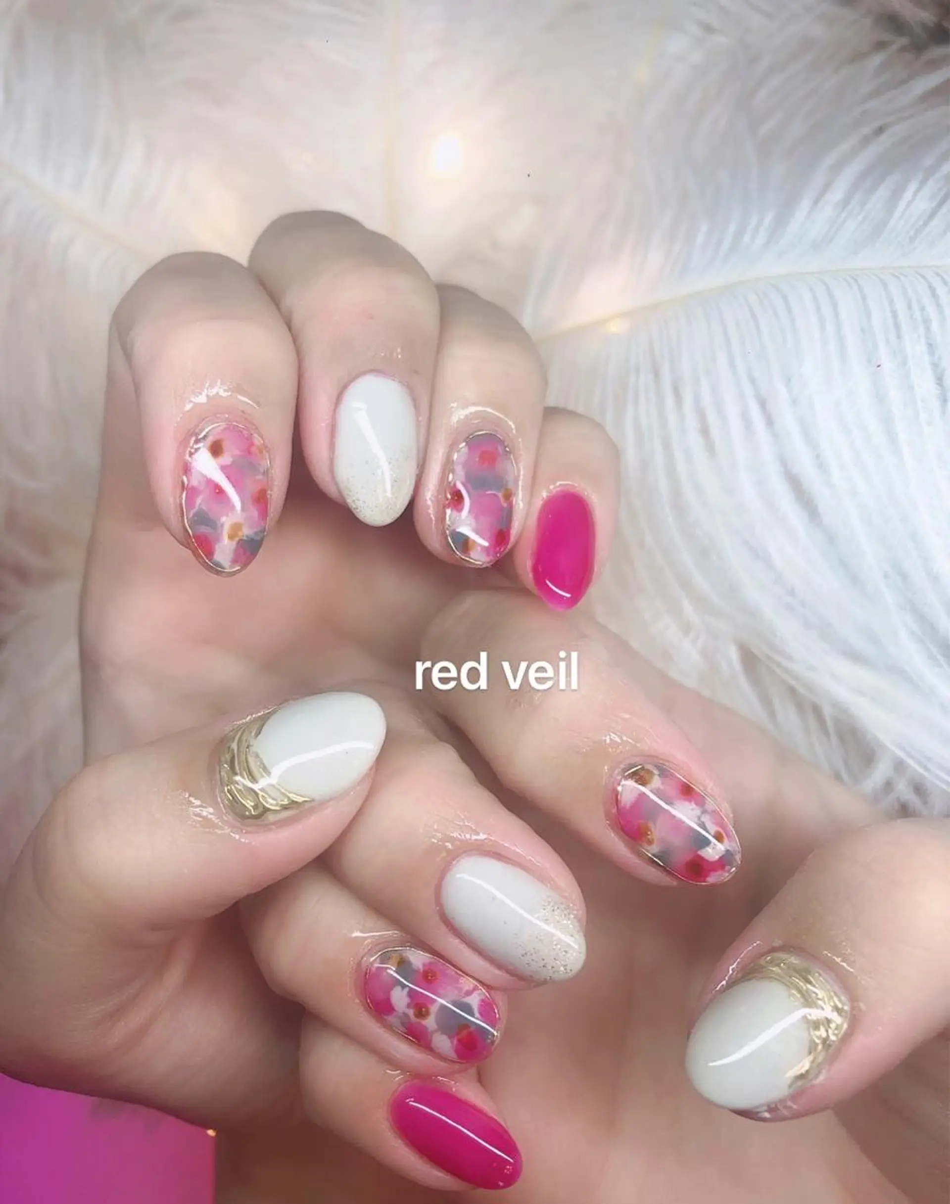 ミディアム ネイル 長さ出し専門 nynaのネイルデザイン