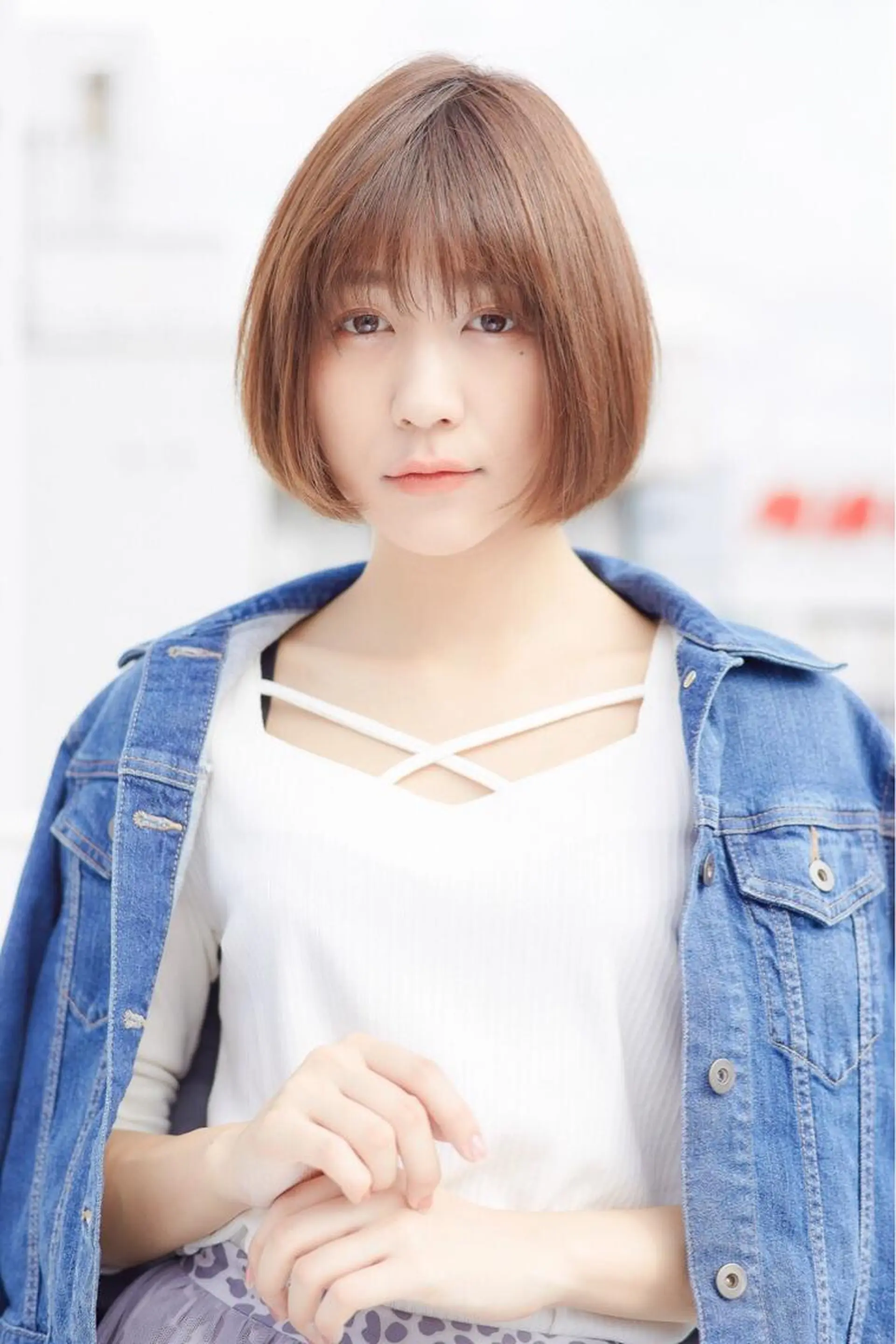 ショート カラー パーマ カット ヘアカラー パーマ 朝比奈 志保のヘアスタイル