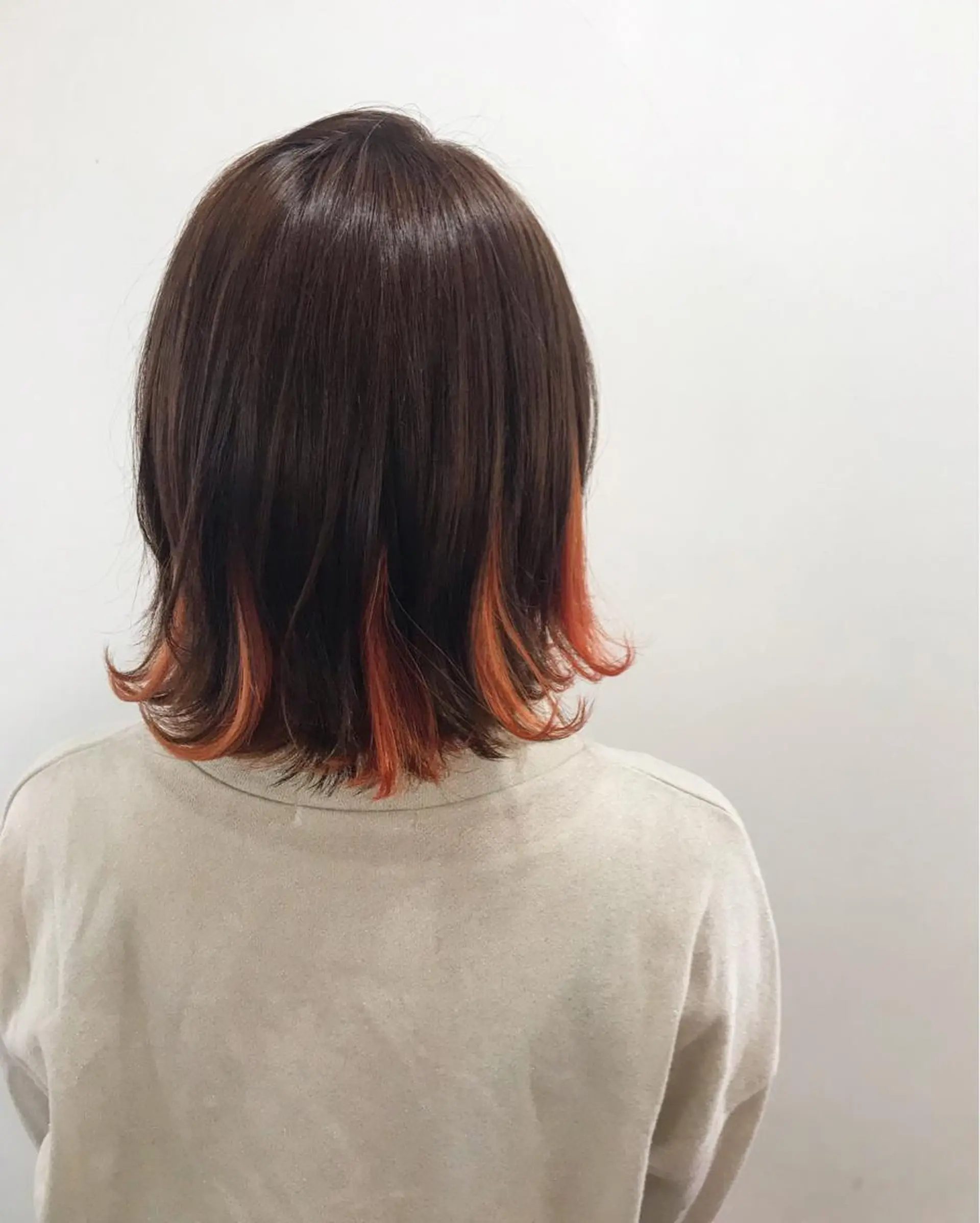 カラー インナーカラー オレンジ カット ヘアカラー フラム所属・WATANABE MISAKIのヘアスタイル