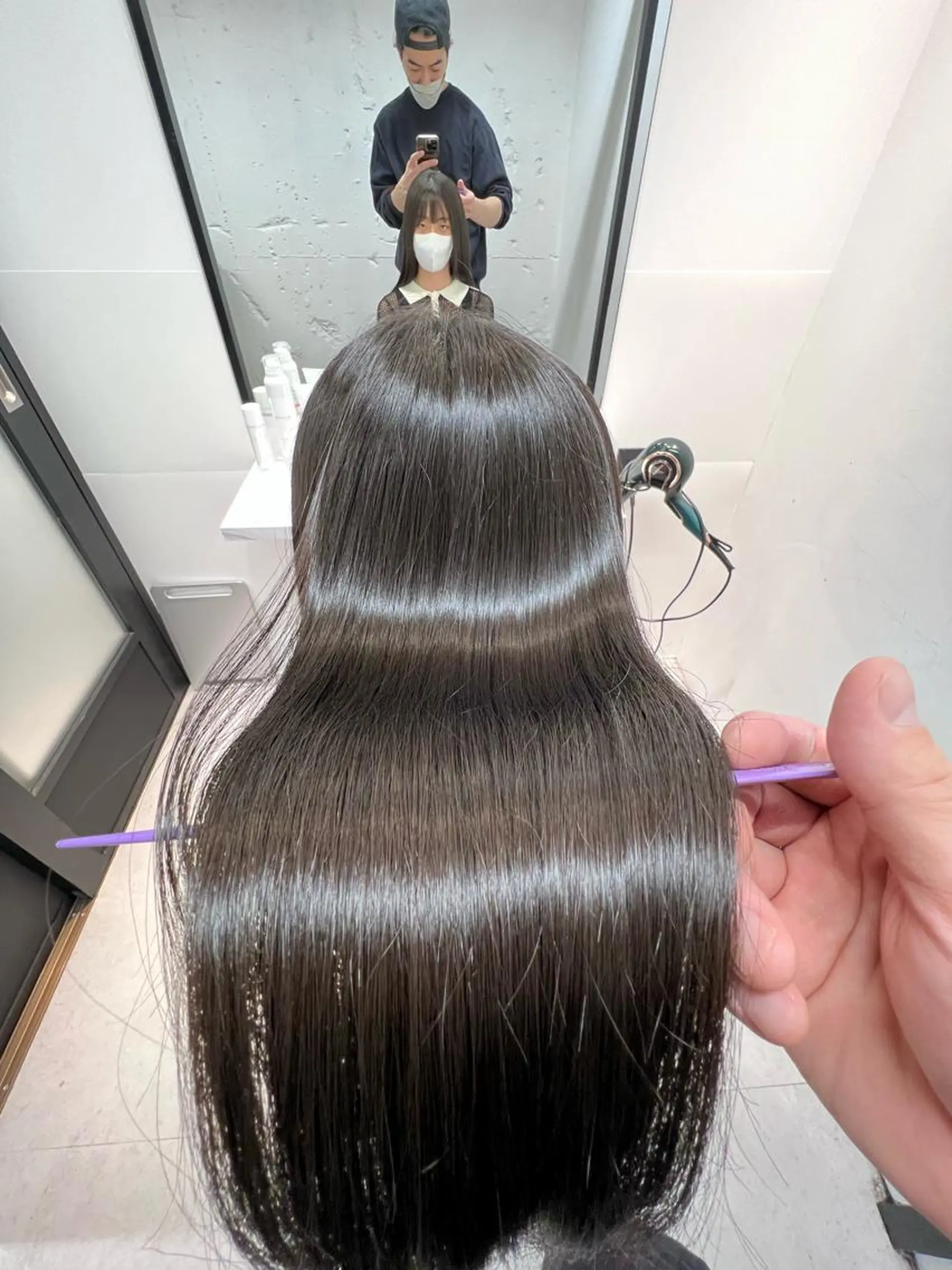 ロング トリートメント 髪質改善/縮毛矯正 艶カラー/珠聡のヘアスタイル