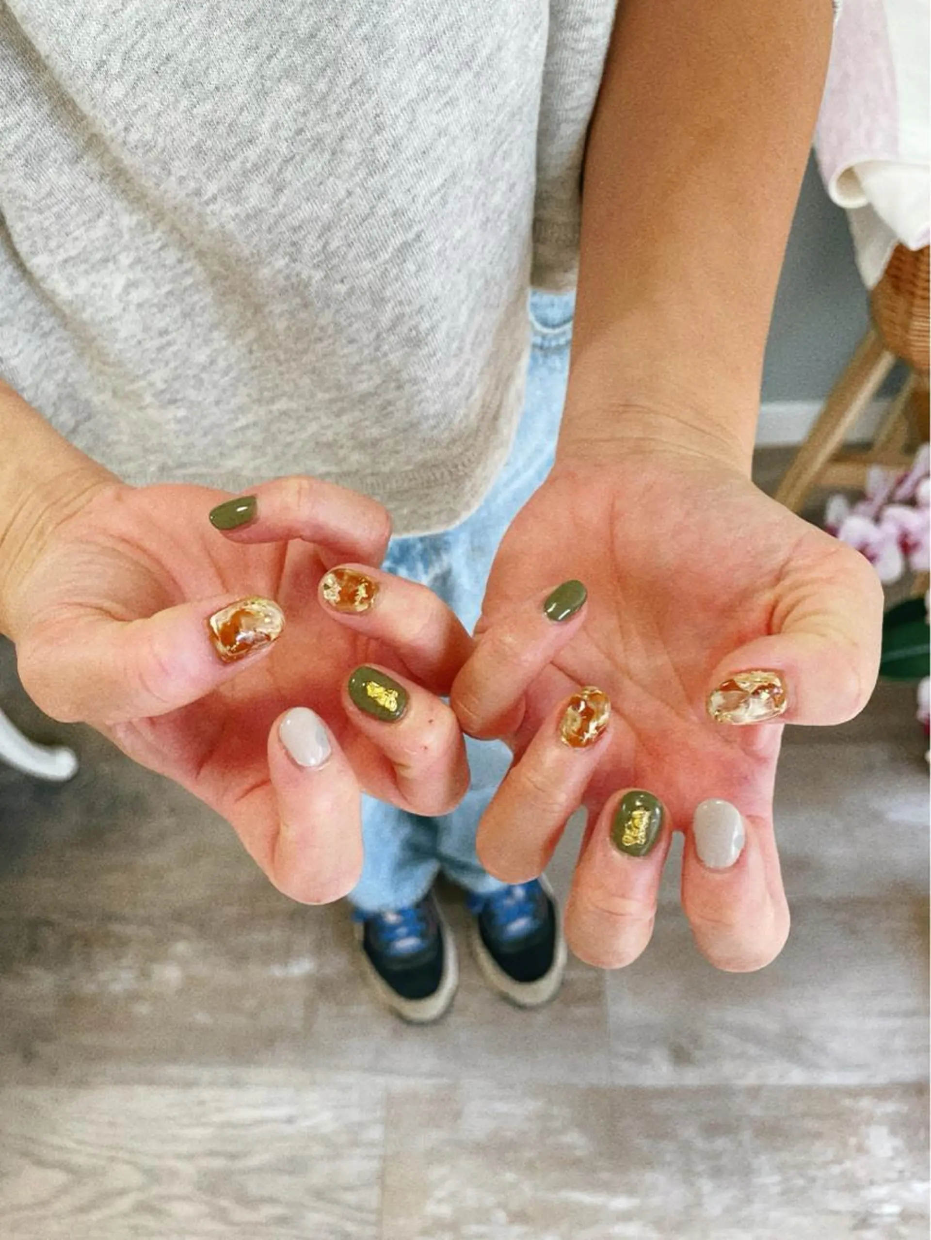 ショート ネイル ニュアンスネイル 元住吉ネイル　Peace of Mind ナチュレ所属・元住吉ネイルサロン ナチュレのネイルデザイン