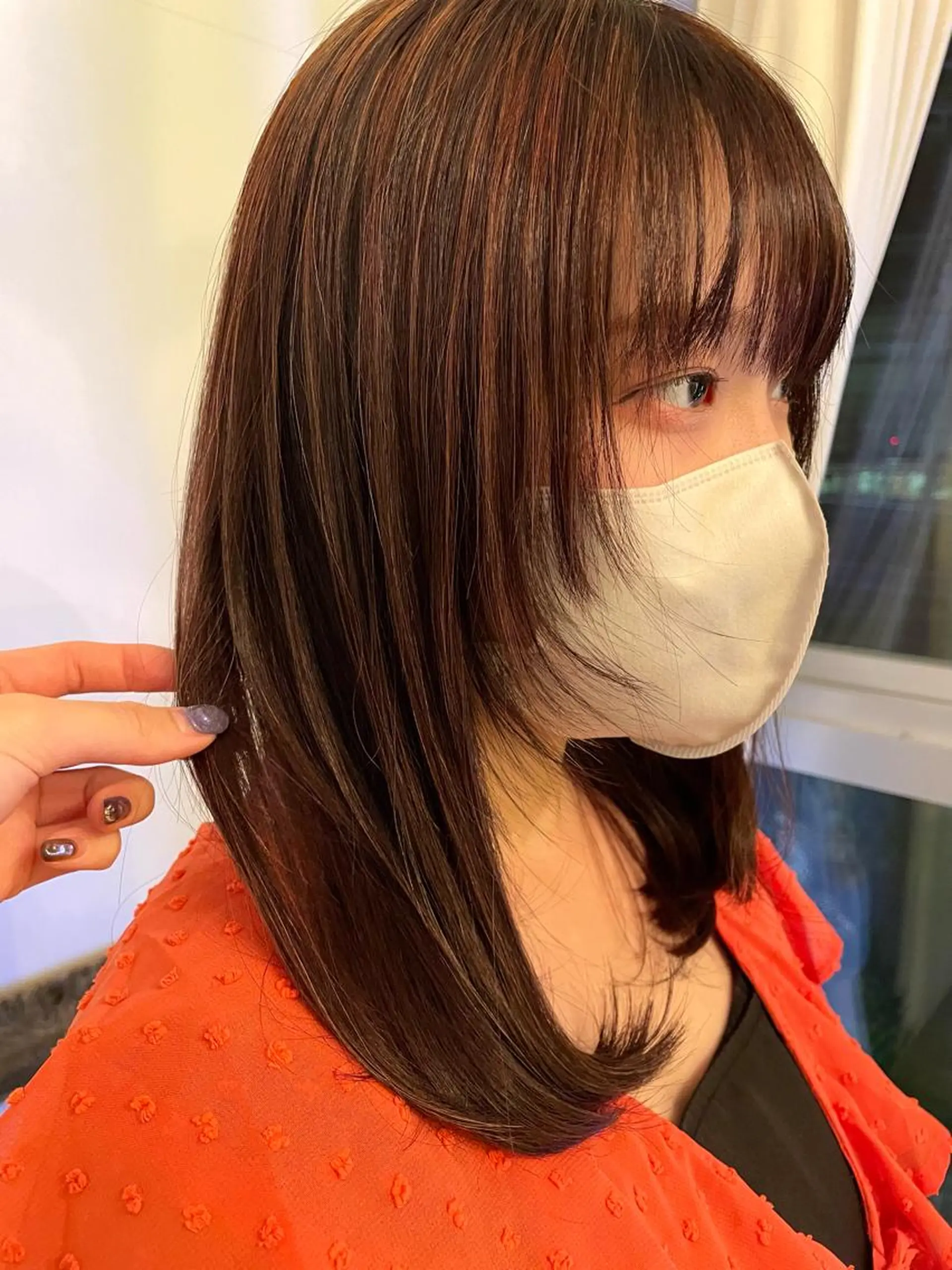 セミロング カラー ブリーチ ショート/ブリーチ mizuki🐋のヘアスタイル