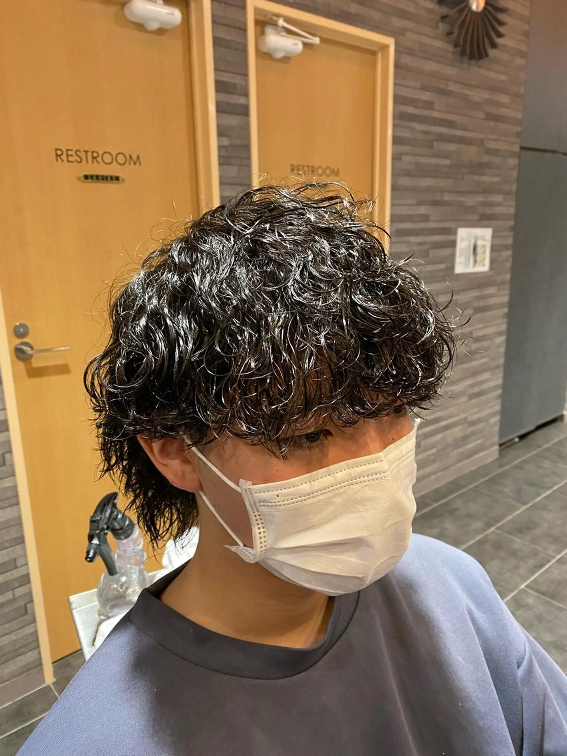 パーマ メンズ カット パーマ 尾崎 優也のヘアスタイル
