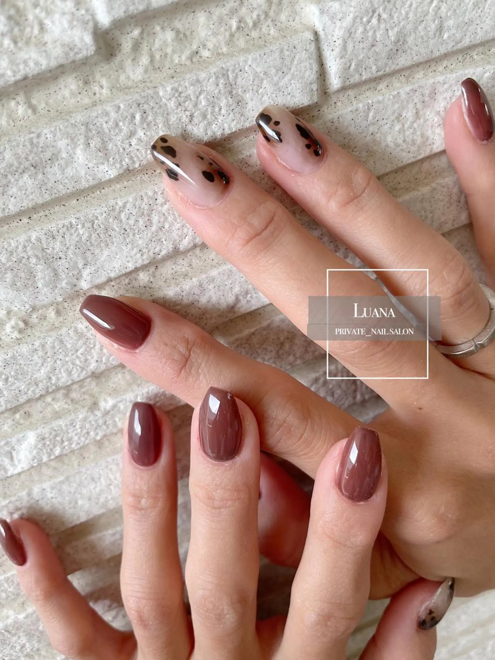 ネイル アニマル柄 ニュアンスネイル シンプルネイル Nail Salon Luanaのネイルデザイン