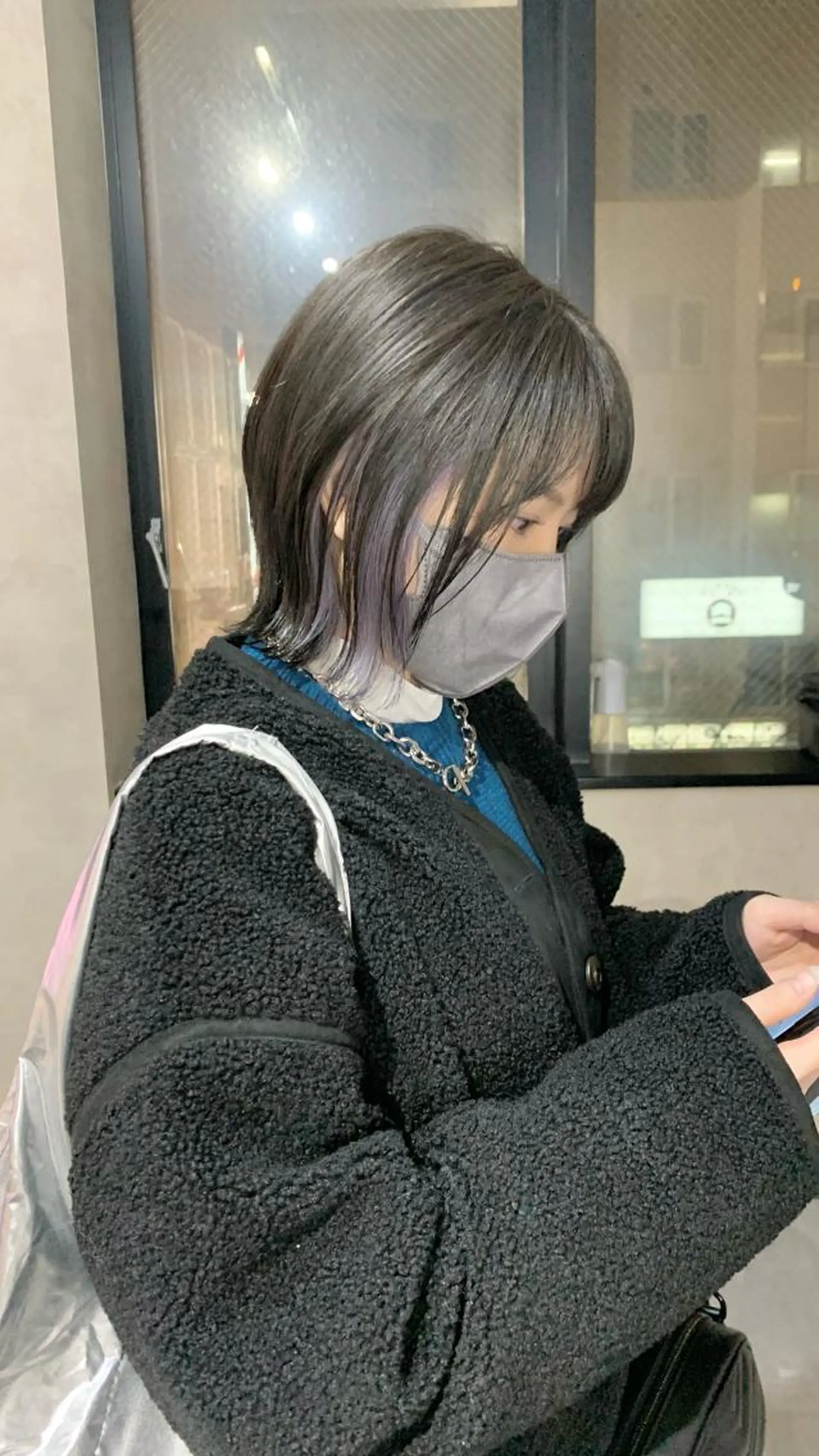 ミディアム カラー ミディアムレイヤー パープルカラー レイヤーカット KISS SWAN所属・B E C H I C O〔べち子〕のヘアスタイル