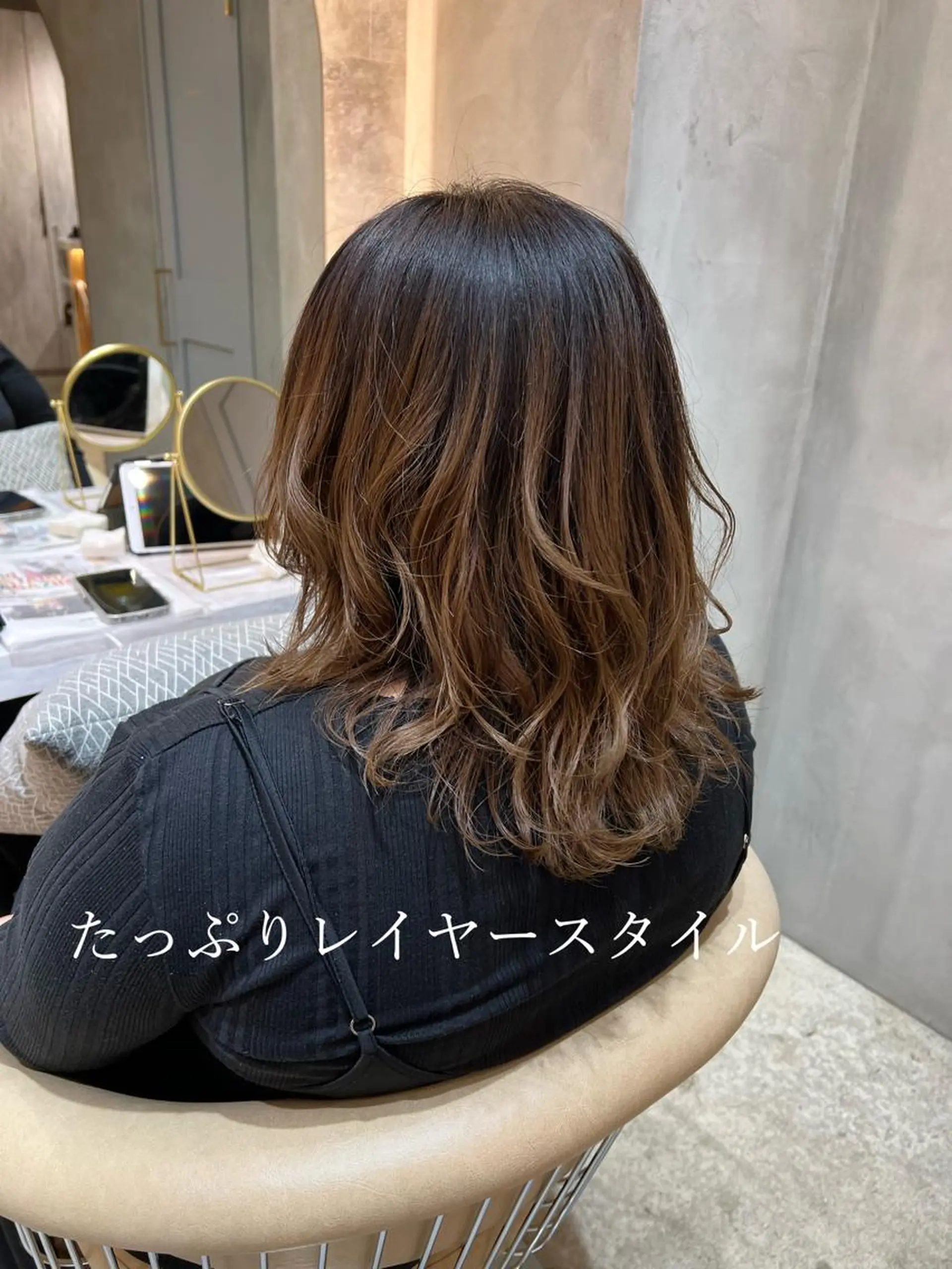 ミディアム ボブ/巻ける縮毛矯正 /韓国レイヤーはなのヘアスタイル