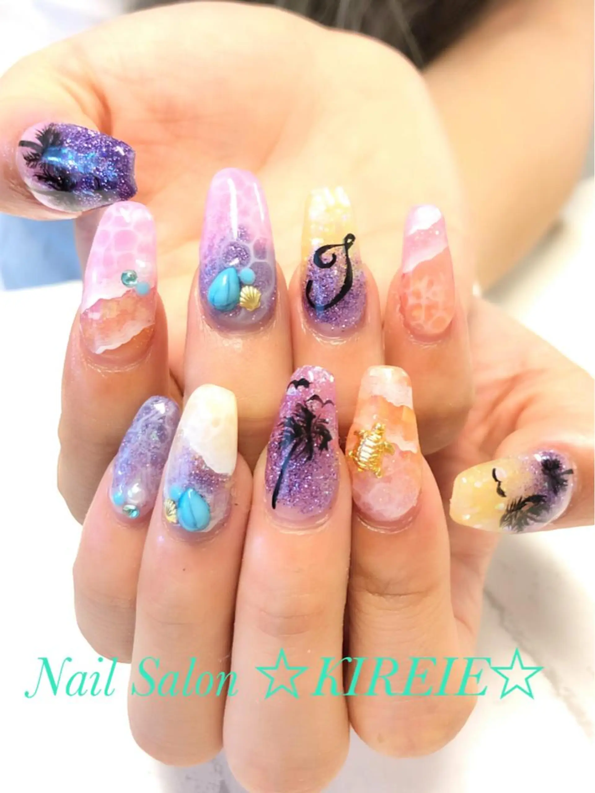 ネイル アートネイル グラデーション ラメ(グリッター) ラメグラデーション スカルプネイル KIREIE NAILSのネイルデザイン