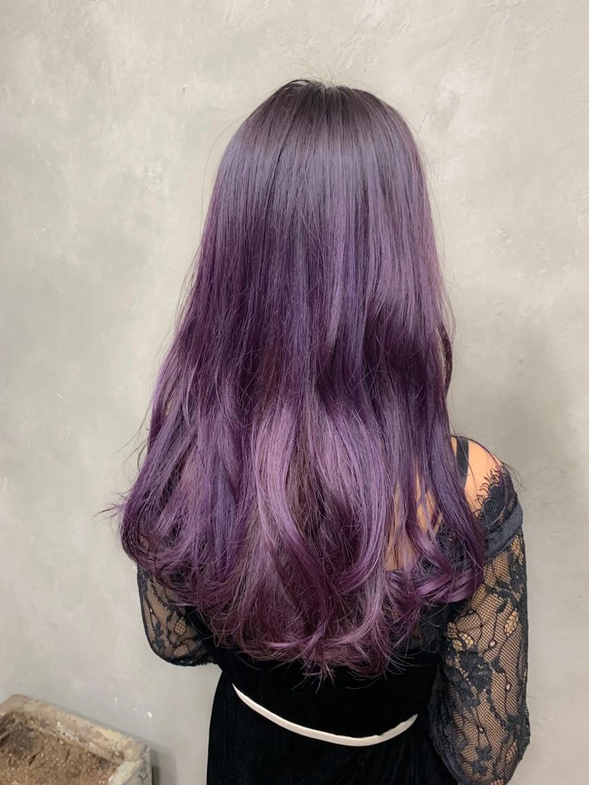 セミロング カラー パーマ パープルカラー 🌈髪質改善💕 縮毛矯正✨青木まで✨のヘアスタイル