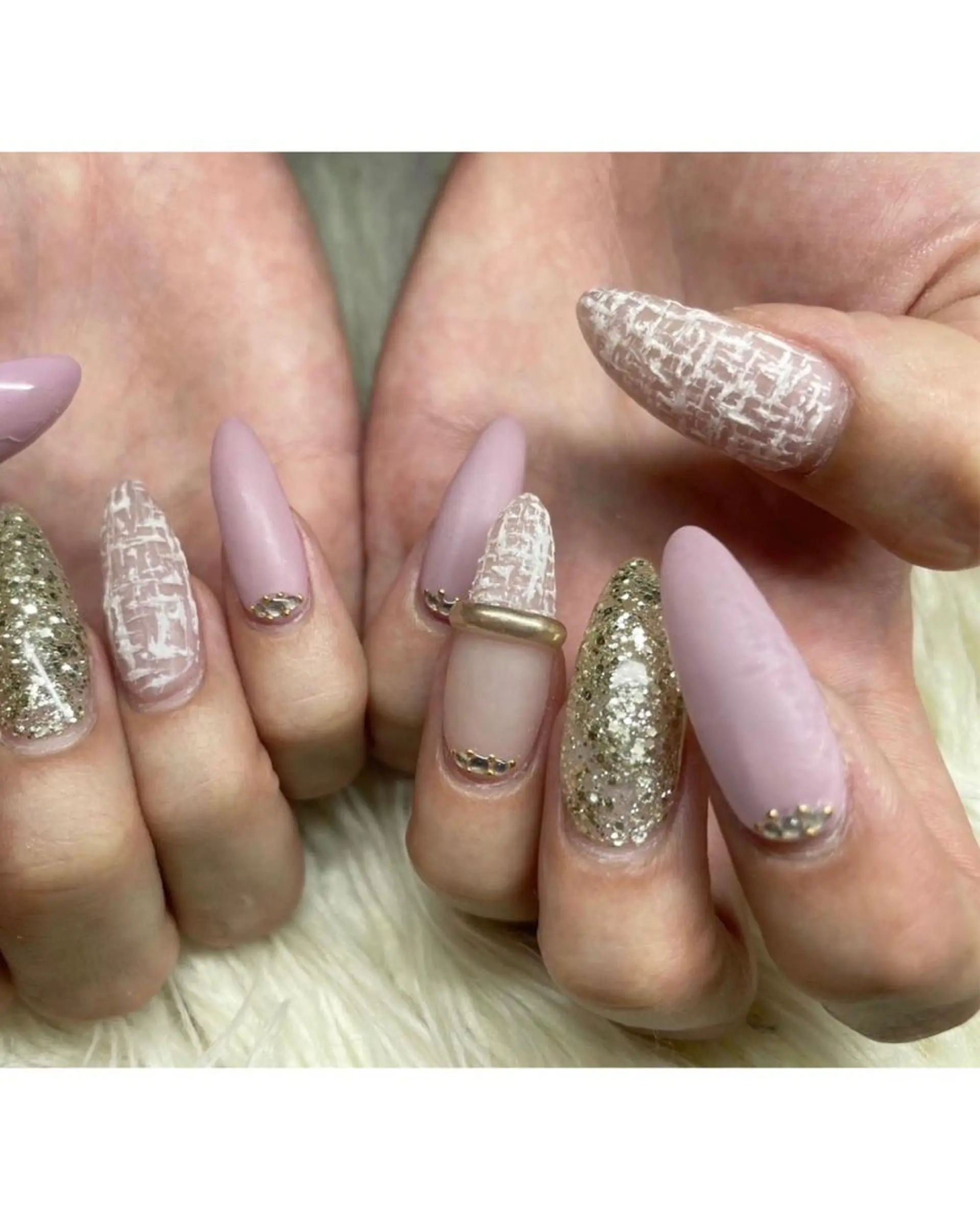 ネイル 春ネイル ツイードネイル ハンドネイル フットネイル Nail salon LuaRのネイルデザイン