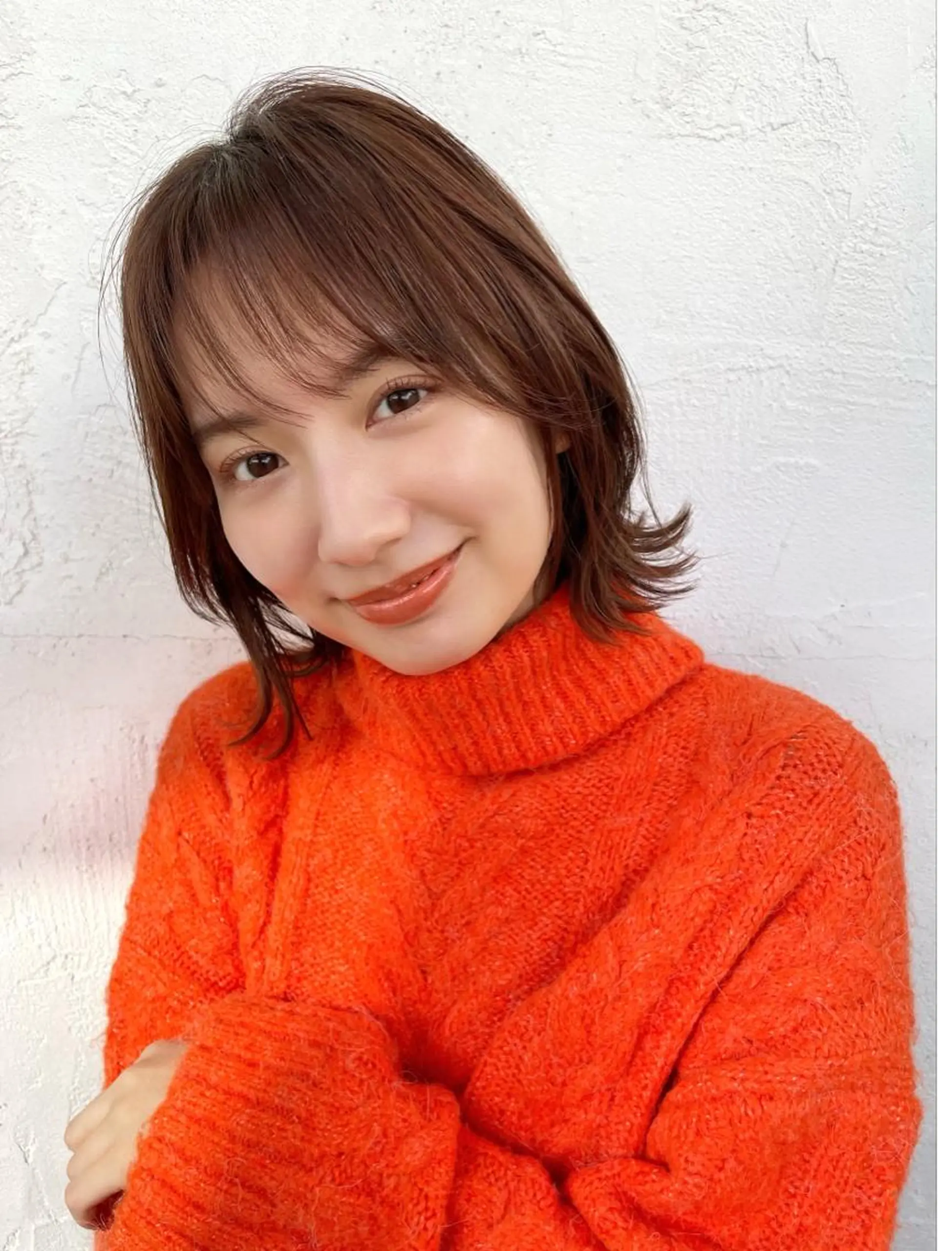 ミディアム カラー 結べるレイヤーボブ くびれLady表参道のヘアスタイル