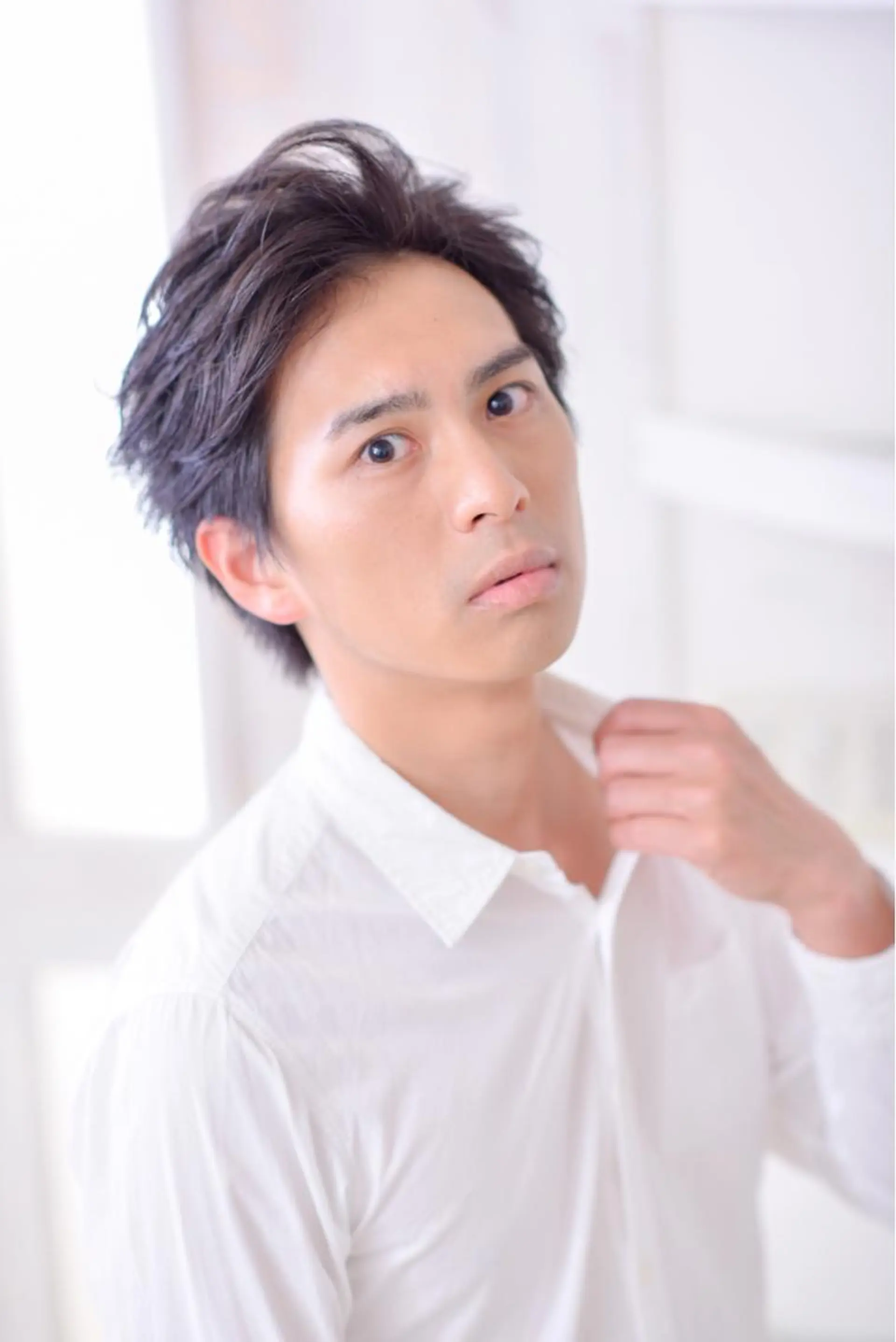 ショート パーマ メンズ アップバング CesLions大井町店(セリオンオオイマチテン)所属・【セリオン大井町店】 SUZUKIのヘアスタイル