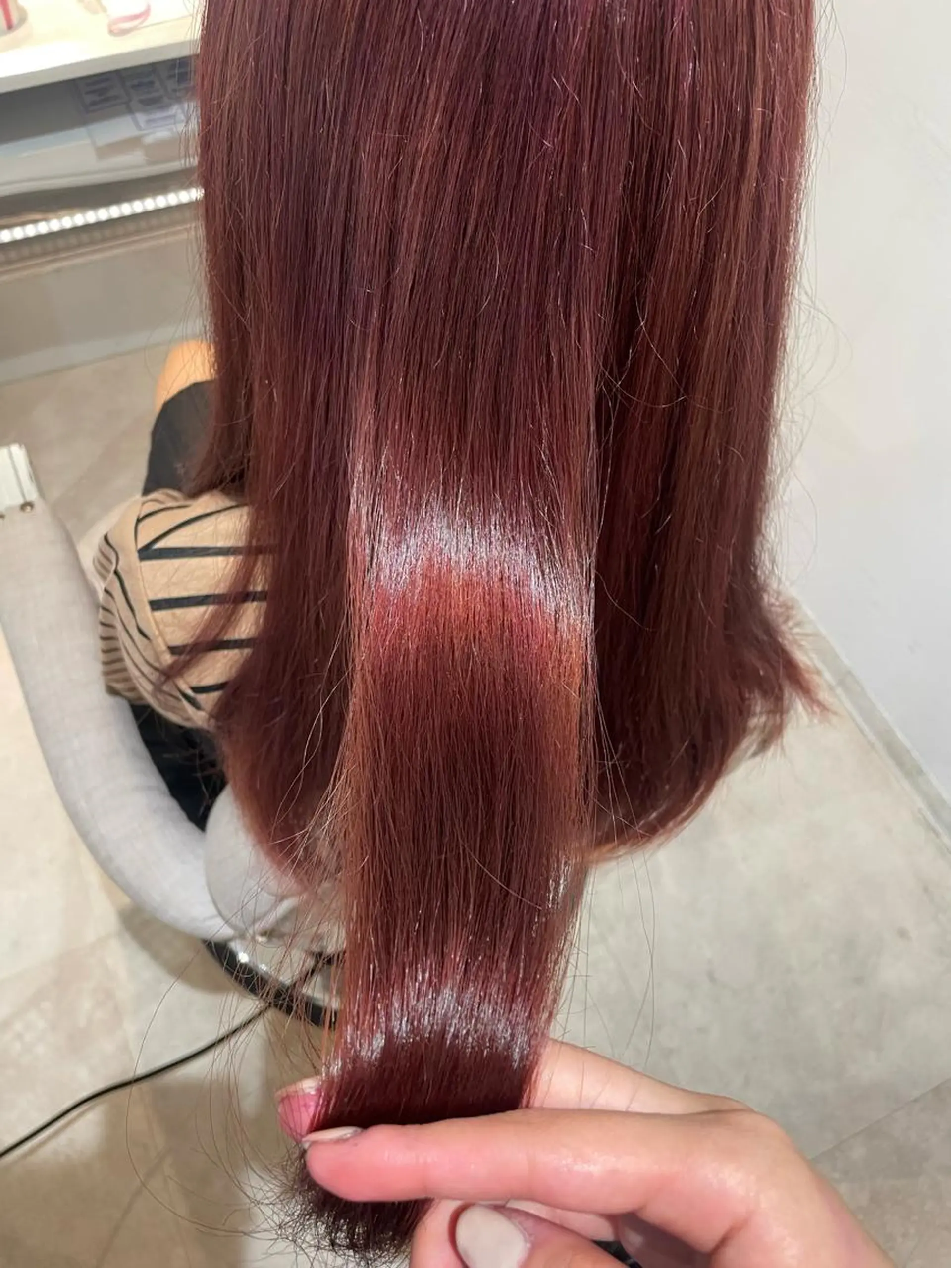 ロング カラー ピンクカラー レイヤーカット 韓国風/yukinoのヘアスタイル