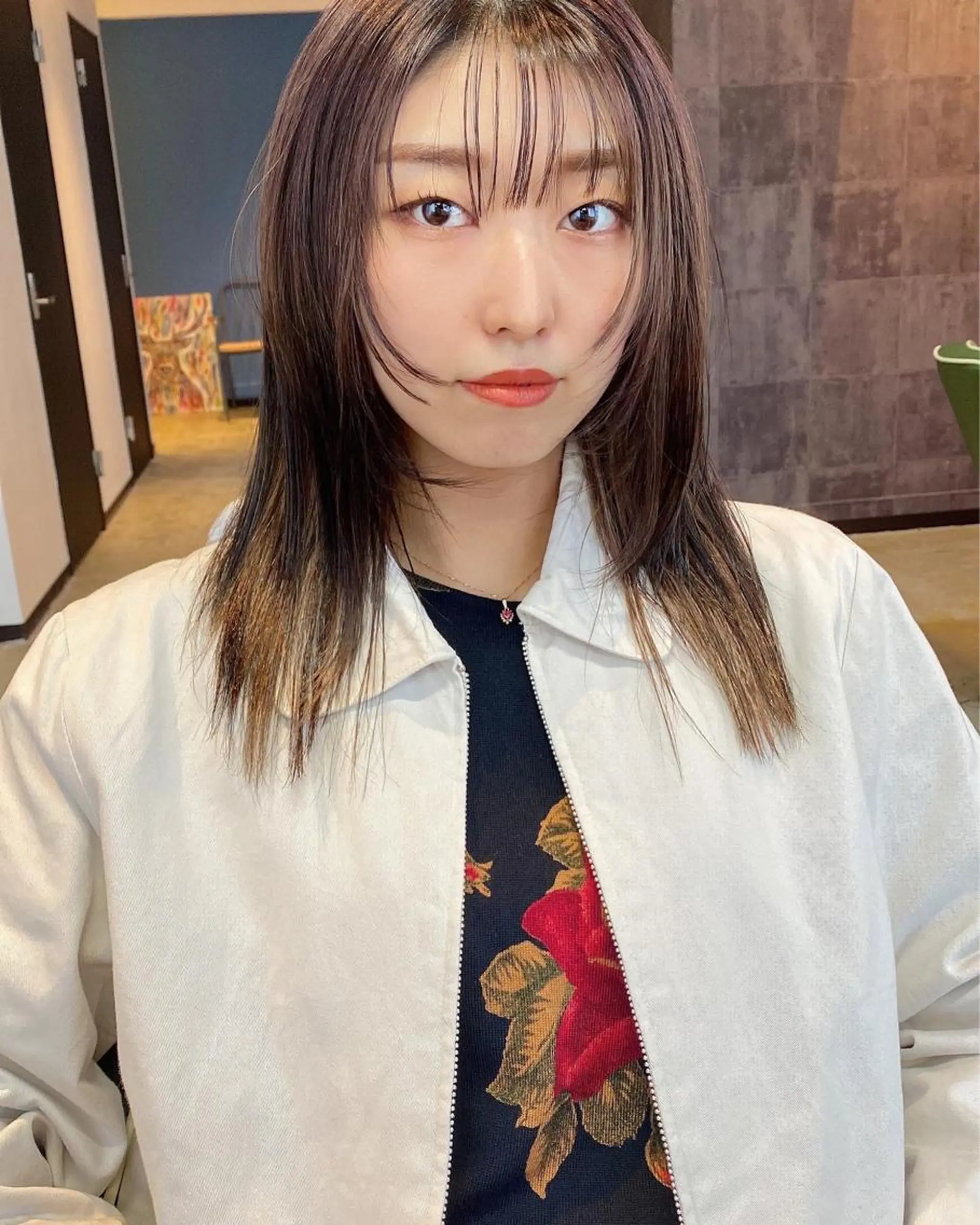 ミディアム カラー ブリーチ インナーカラー ブリーチなしカラー カット ヘアカラー トリートメント 広島/ボブ/レイヤー 🌿‬wakabaのヘアスタイル