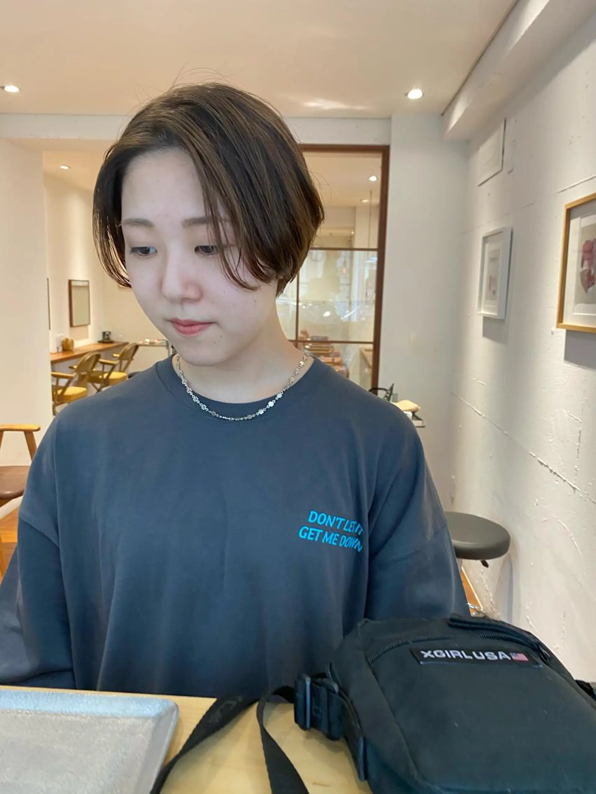 ミディアム カラー カット ヘアカラー トリートメント IVORY.所属・🟩白髪ぼかし/ボブ /ショートヘア/大司のヘアスタイル