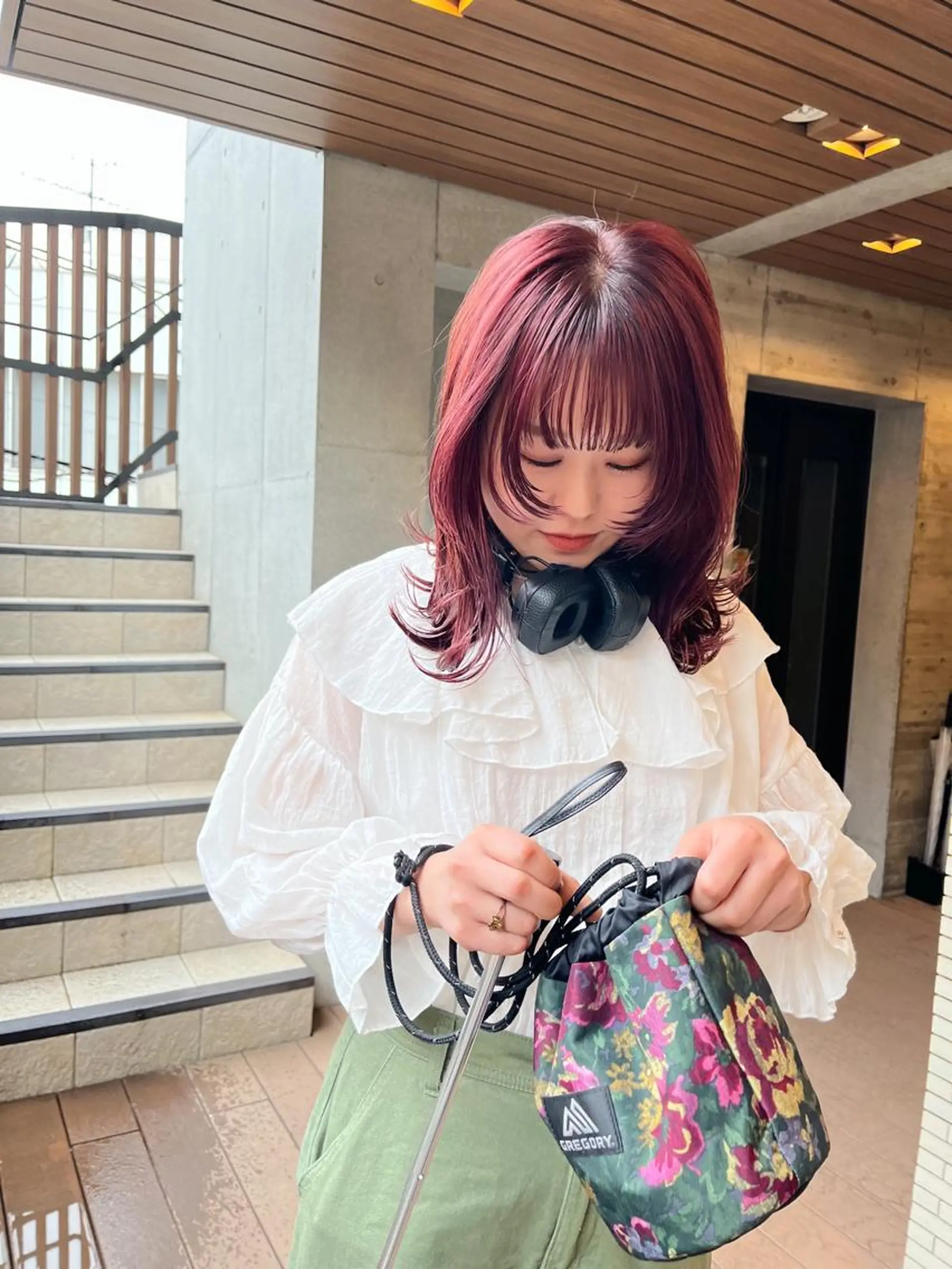 ミディアム カラー 暖色/パーマ 🌼クニトウメイのヘアスタイル