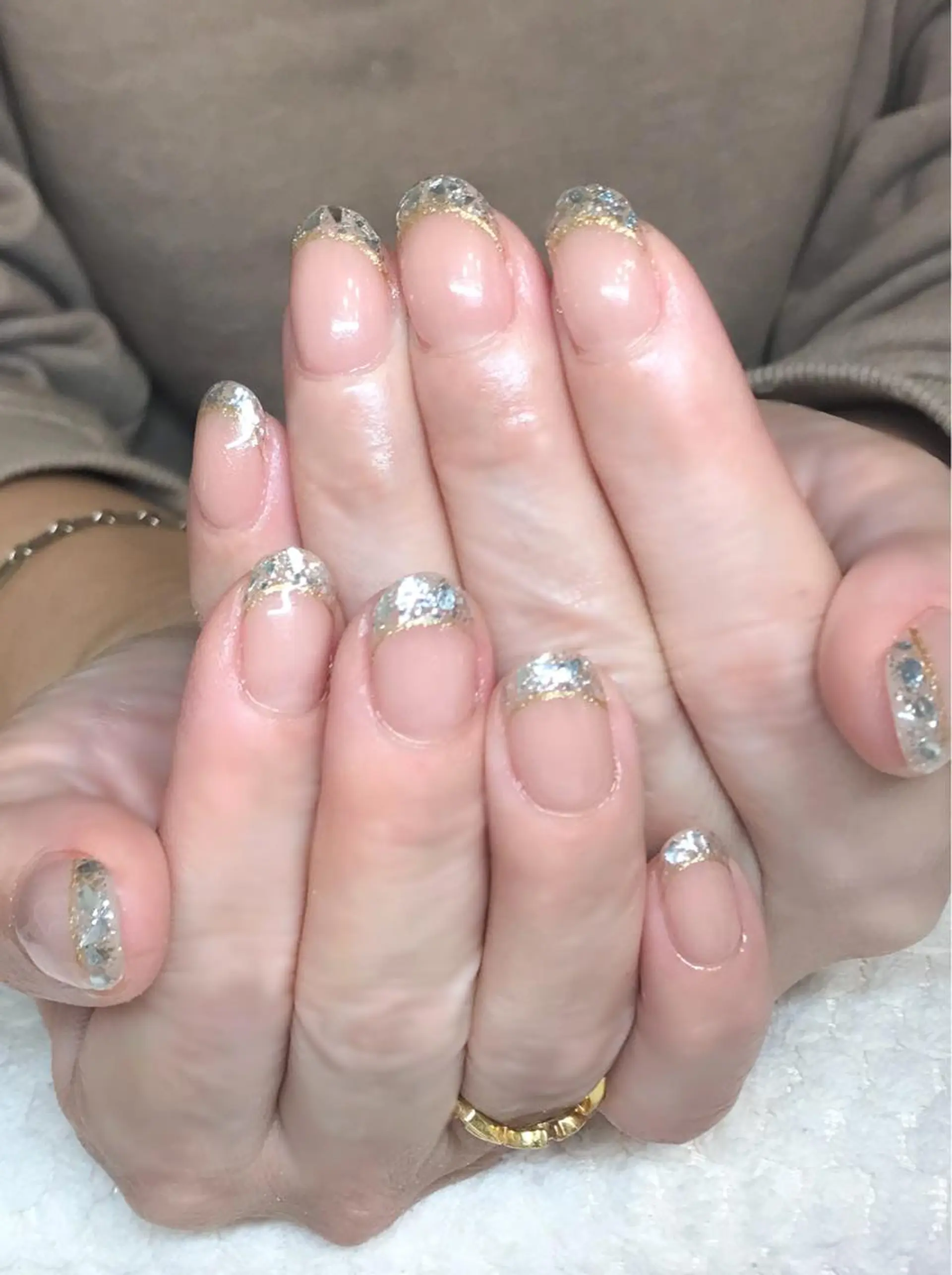 ネイル フレンチネイル ガラスフレンチ Nyanco Nailのネイルデザイン