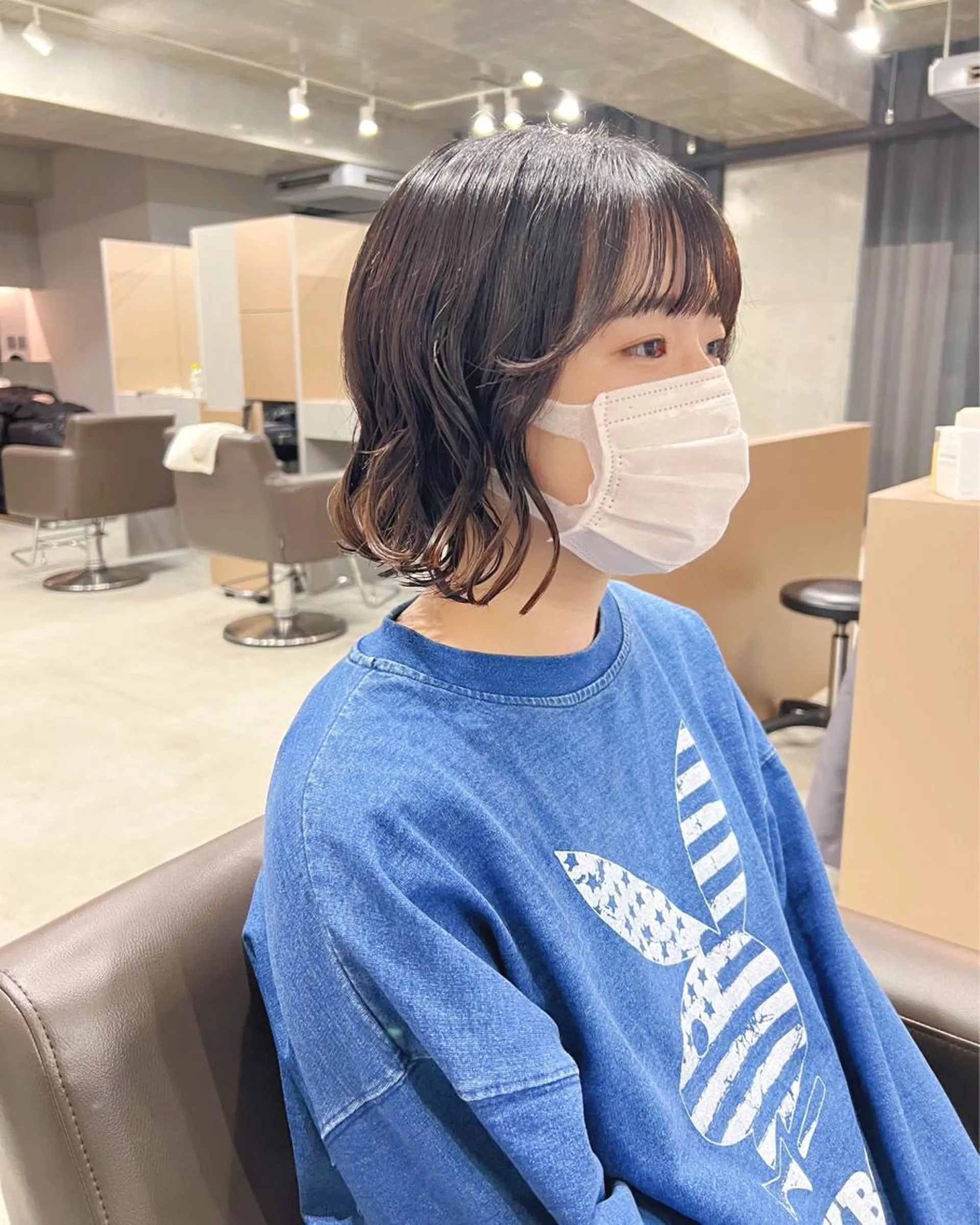 ショート カラー ボブパーマコテ巻き風 パーマNo1深江秀平のヘアスタイル