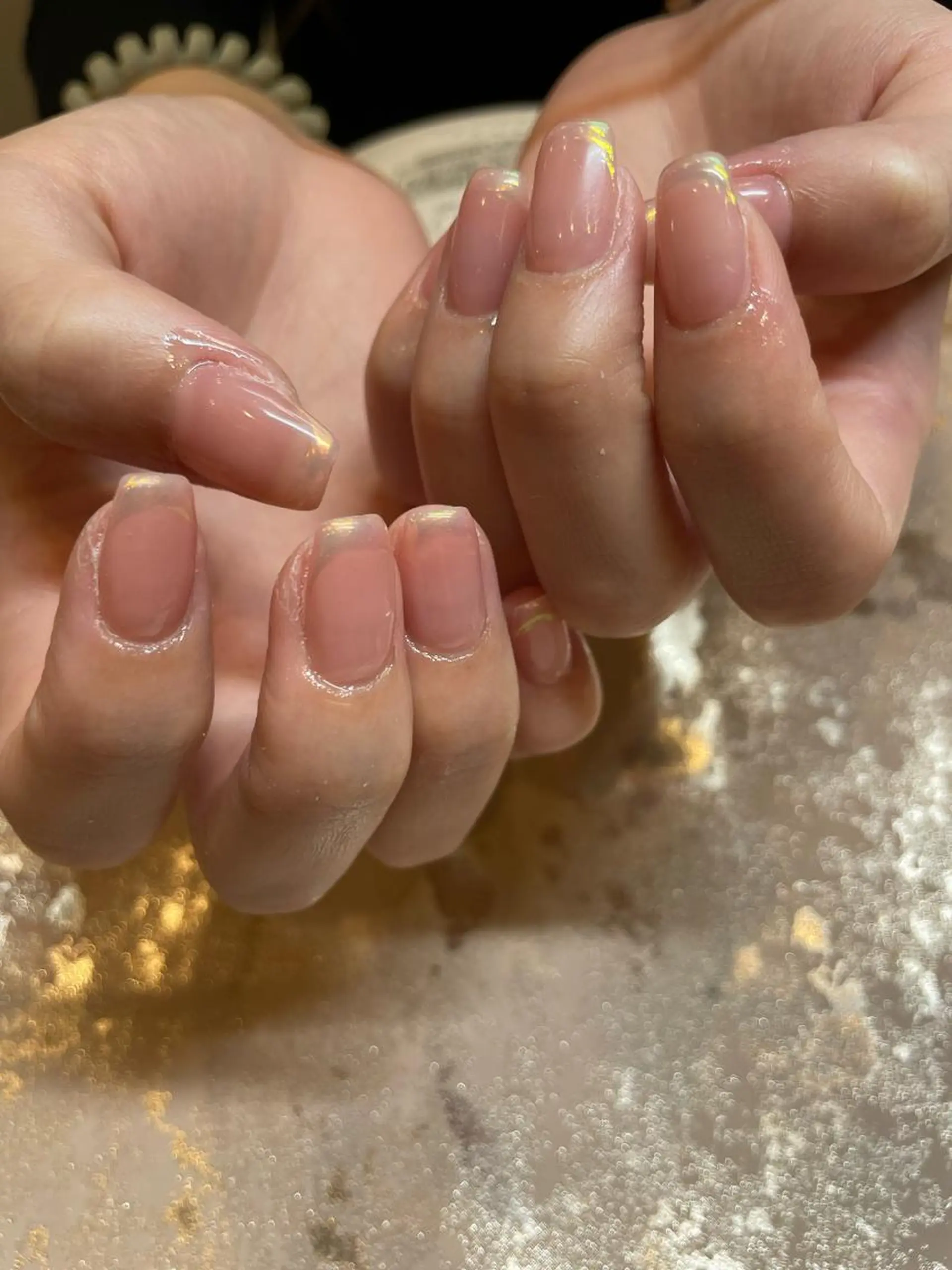 ネイル オーロラネイル フレンチネイル オフィスネイル ハンドネイル RANUN nailのネイルデザイン