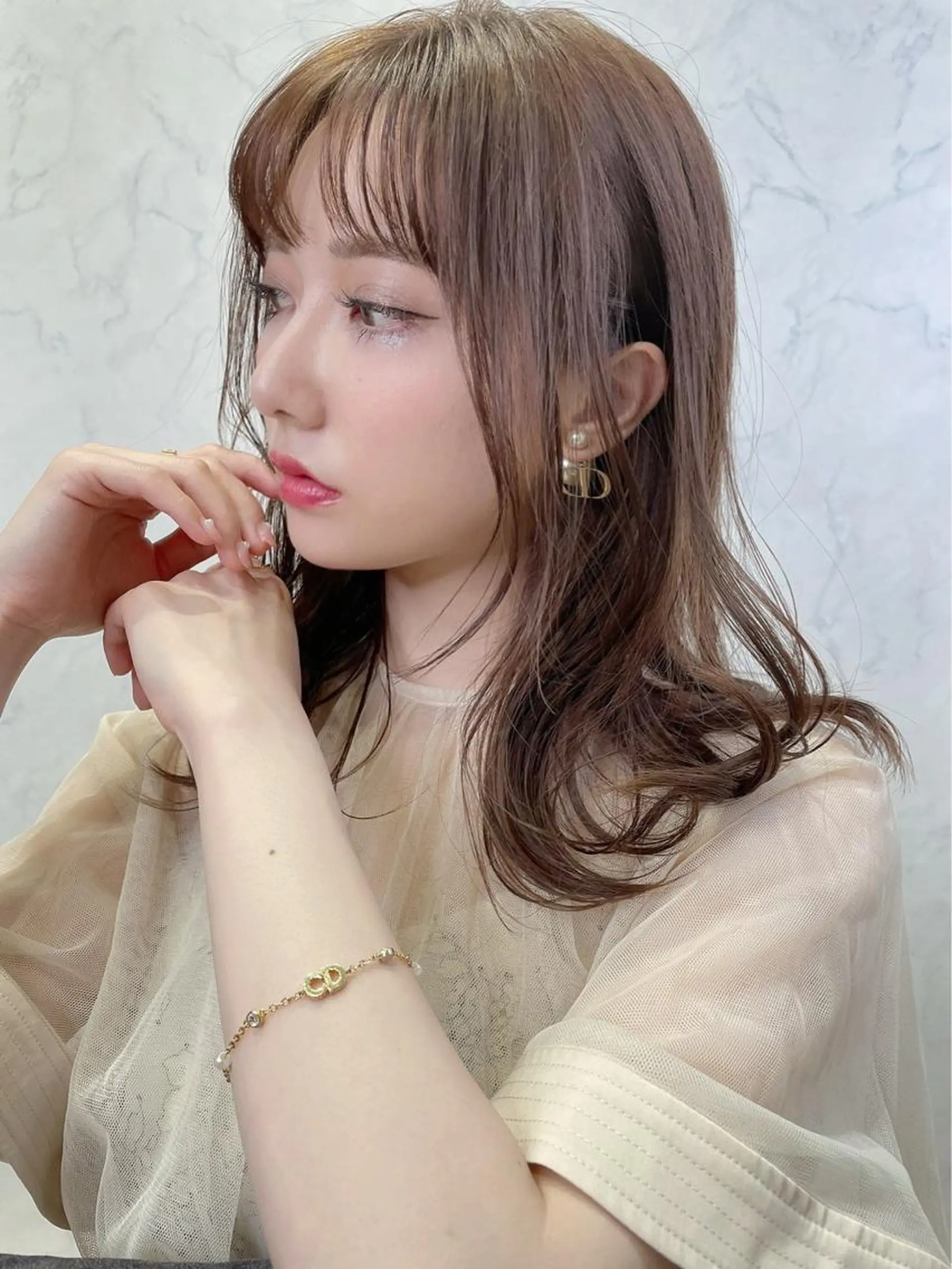 セミロング チダアキフミ Ash大森のヘアスタイル