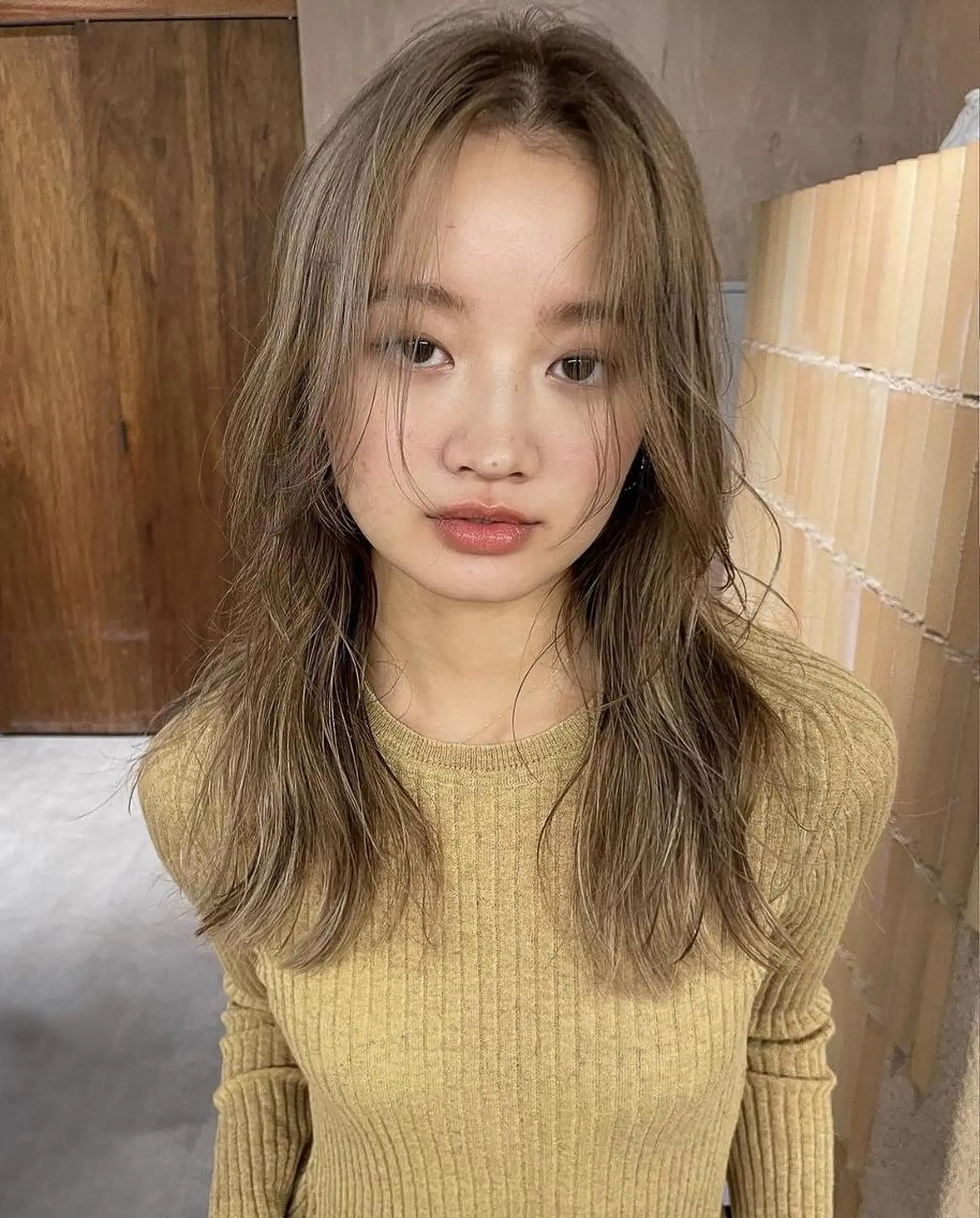 ミディアム カラー パーマ ショートボブ ミディアムパーマ アディクシーカラー ブリーチ ケアブリーチ ヘアカラー CEINE OURのヘアスタイル