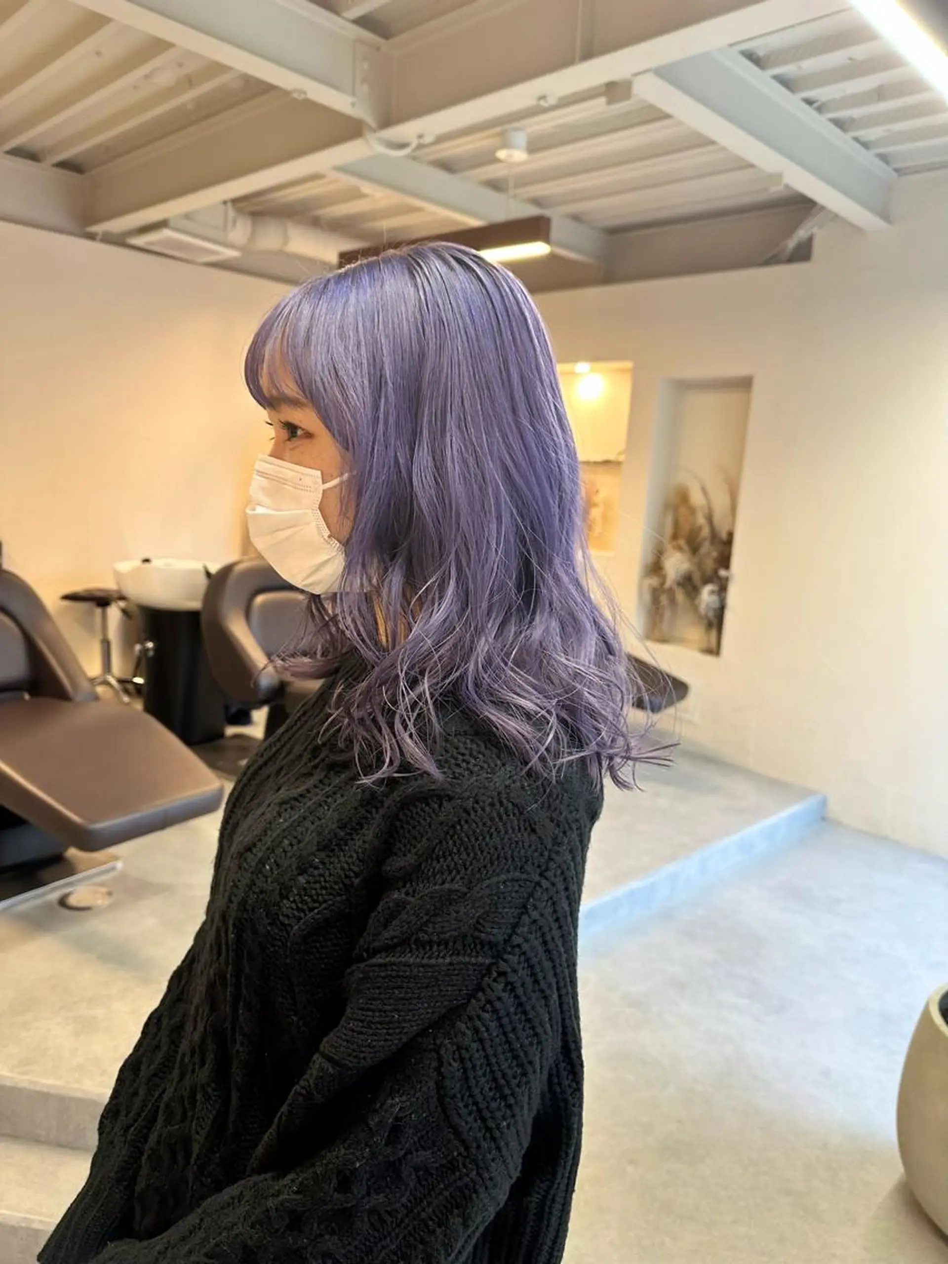 ミディアム カラー ブルーカラー ブルーラベンダー ラベンダーカラー カット ヘアカラー トリートメント ❄️中川 慎之介❄️のヘアスタイル