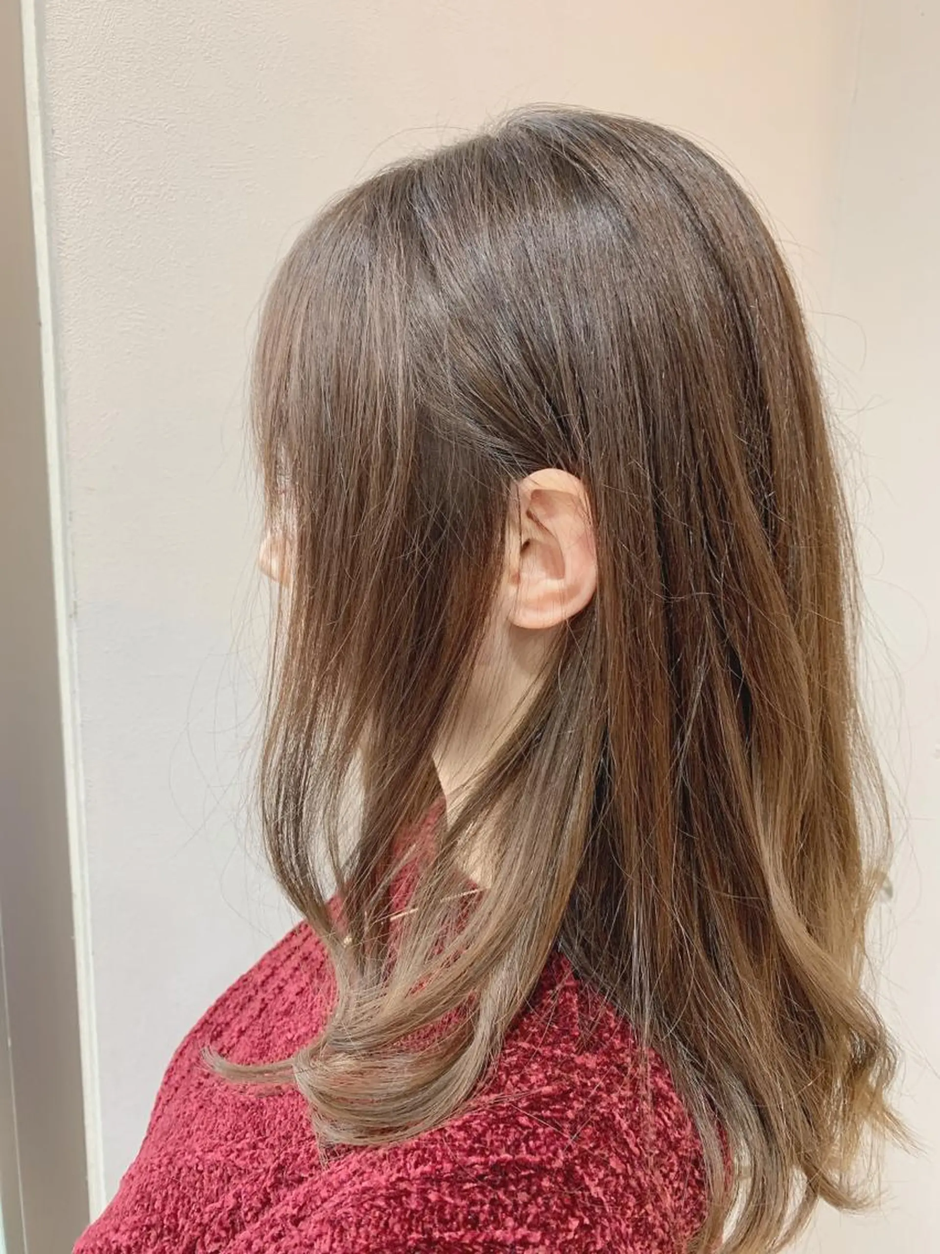 ミディアム カラー 白髪ぼかしハイライト 柳川拓哉のヘアスタイル