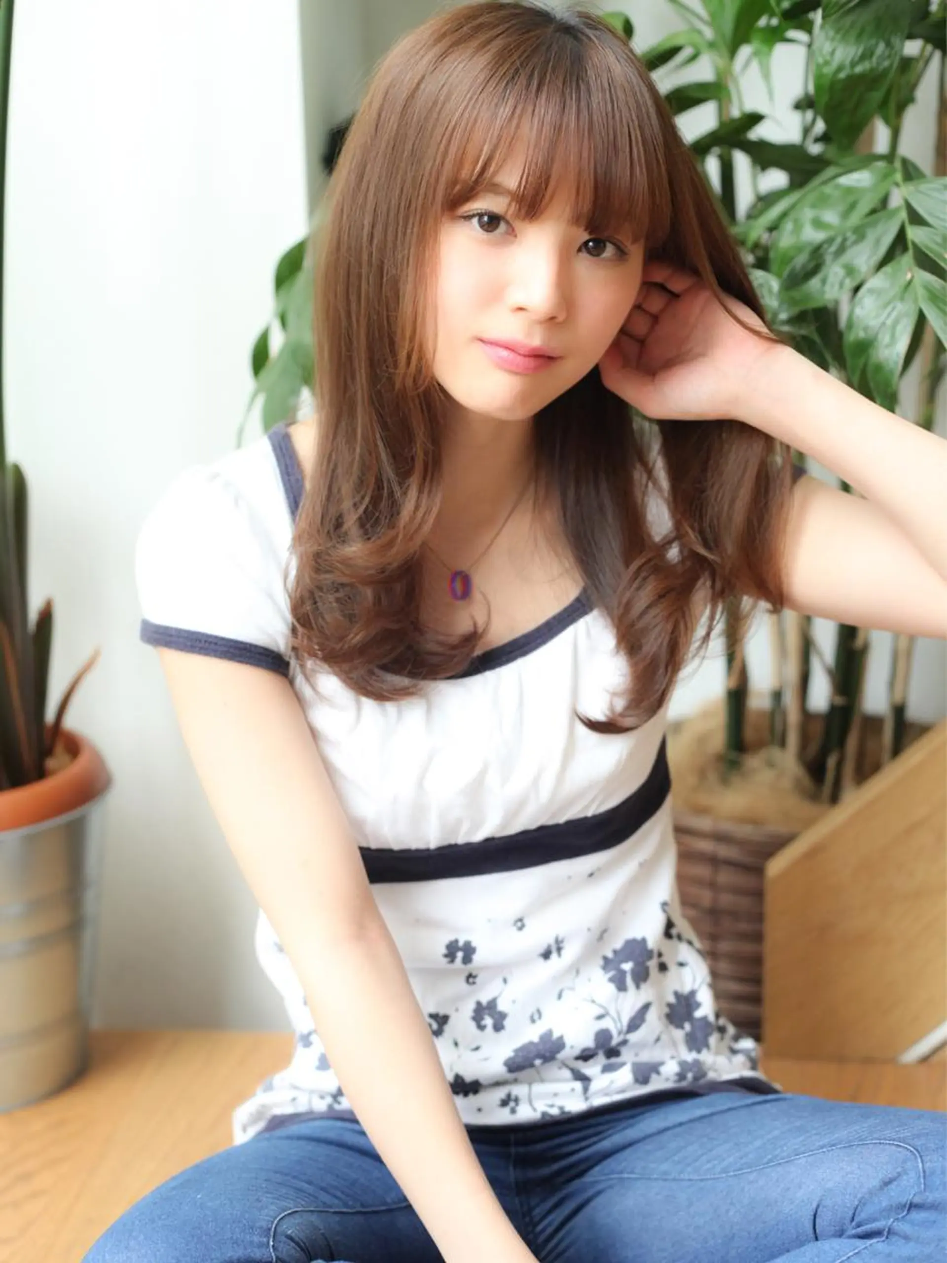 セミロング カラー パーマ トリートメント VIVIE【ヴィヴィ】所属・髪質改善/韓国風 レイヤー/田村祐樹のヘアスタイル