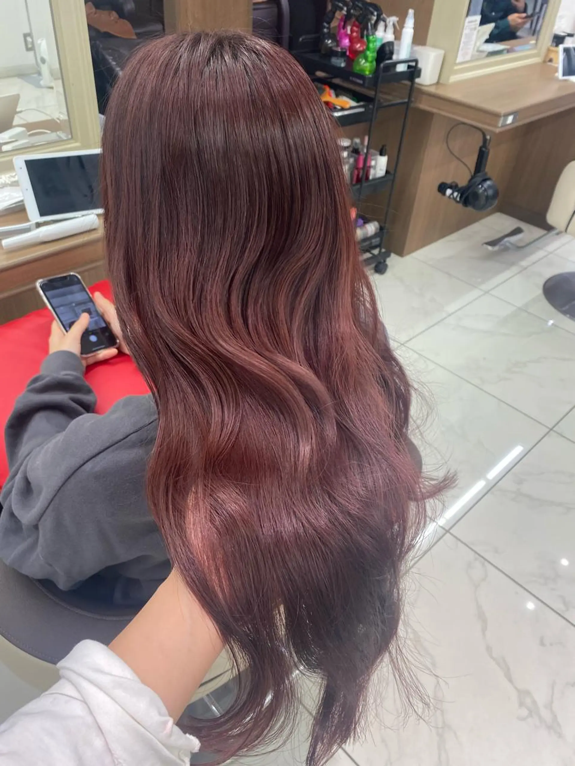 ロング カット トリートメント 長妻莉央/縮毛矯正 髪質改善カラーのヘアスタイル